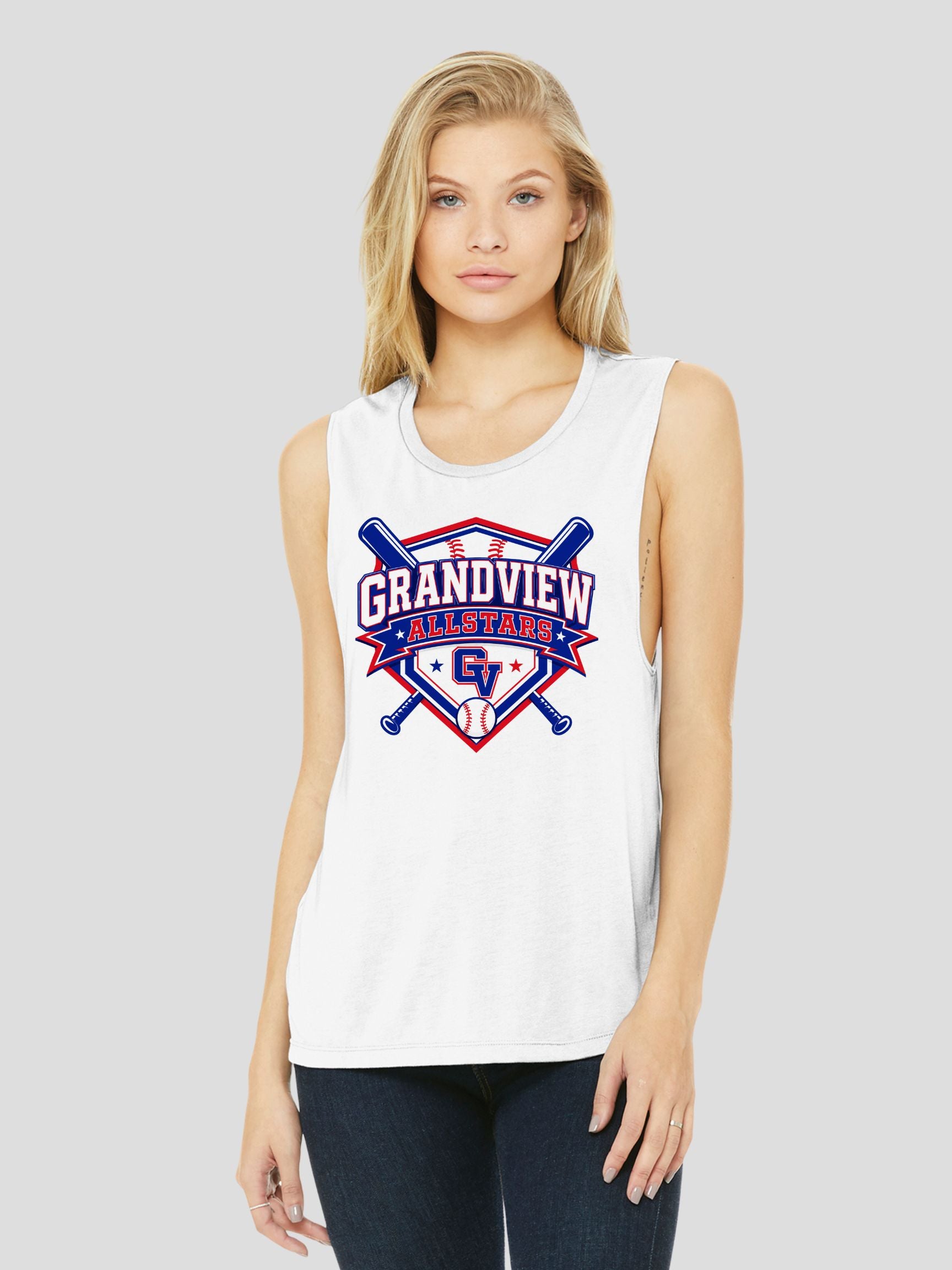Grandview Little League All Stars Women’s Flowy Scoop Muscle Tank