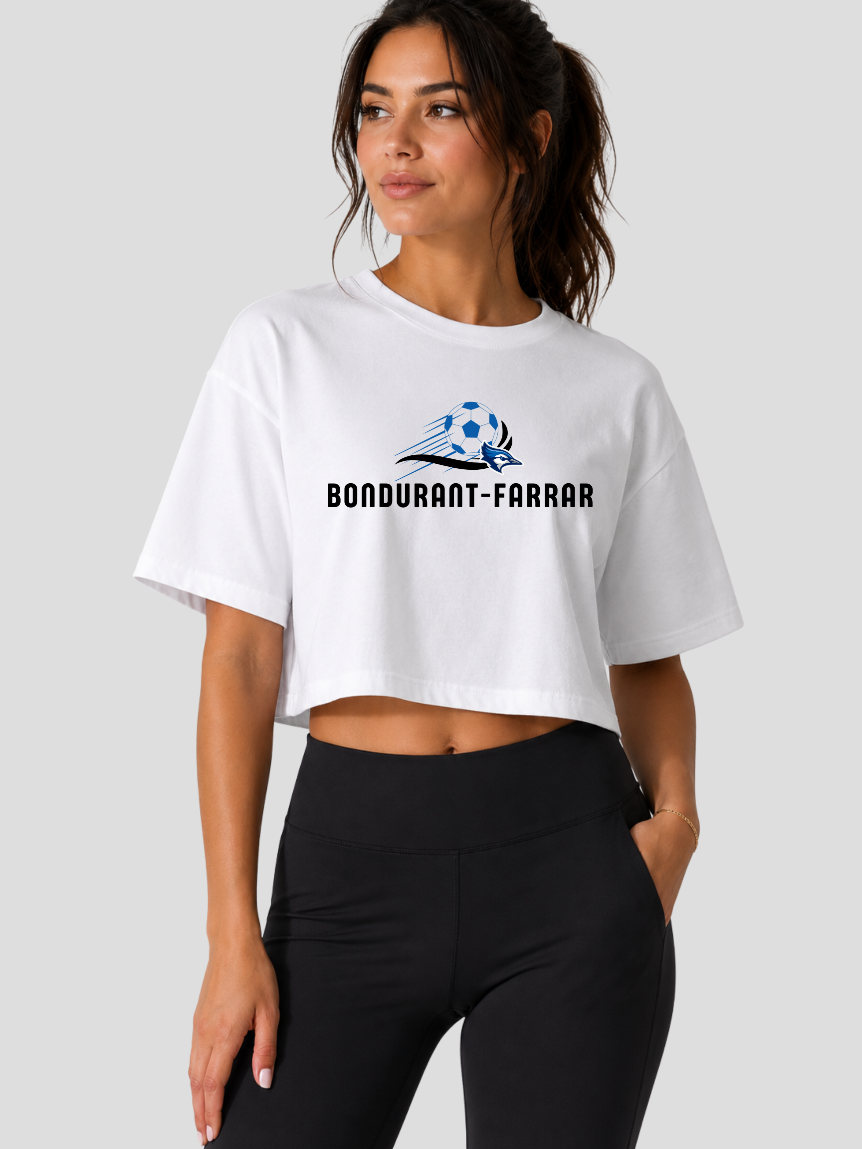 Bondurant Bluejays Soccer Women's Jersey Crop Tee