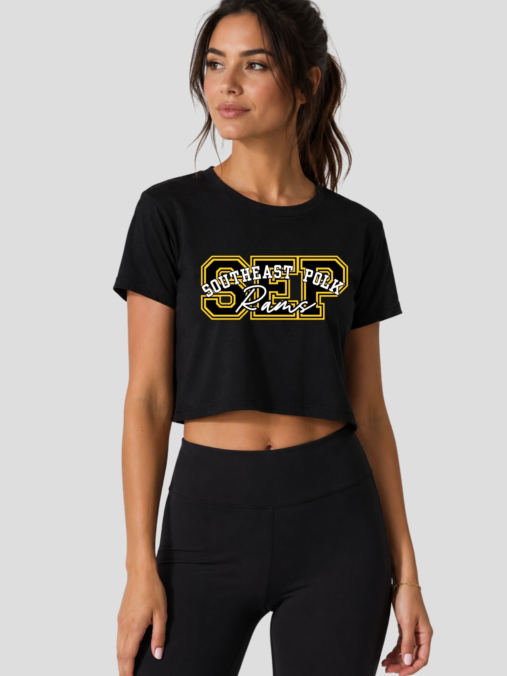 SEP Varsity Initial School Letters Women's Jersey Crop Tee