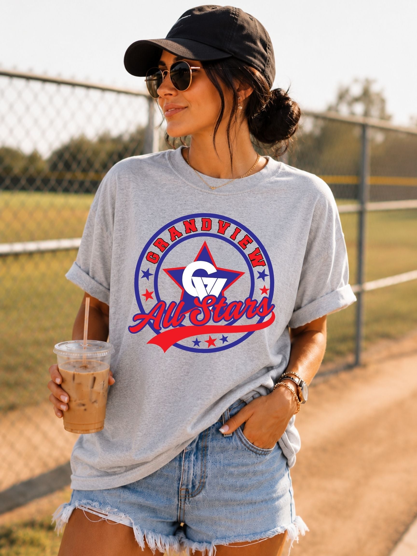 Grandview Little League All Stars Round logo Unisex Cotton Tee