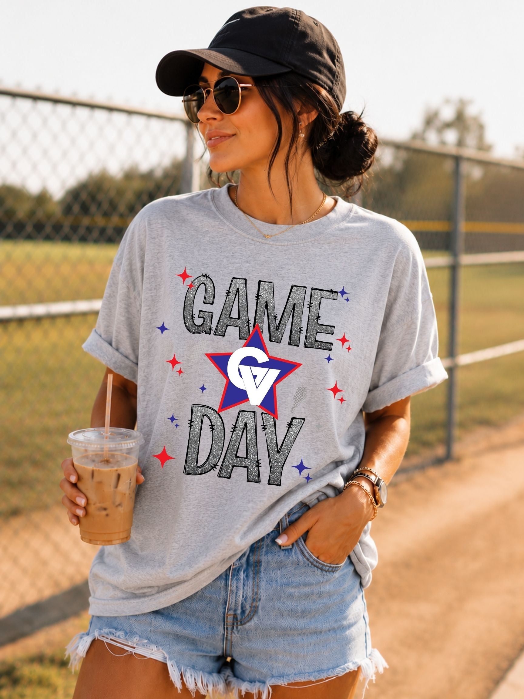 Grandview Little League Faux Glitter Game Day Unisex Cotton Tee