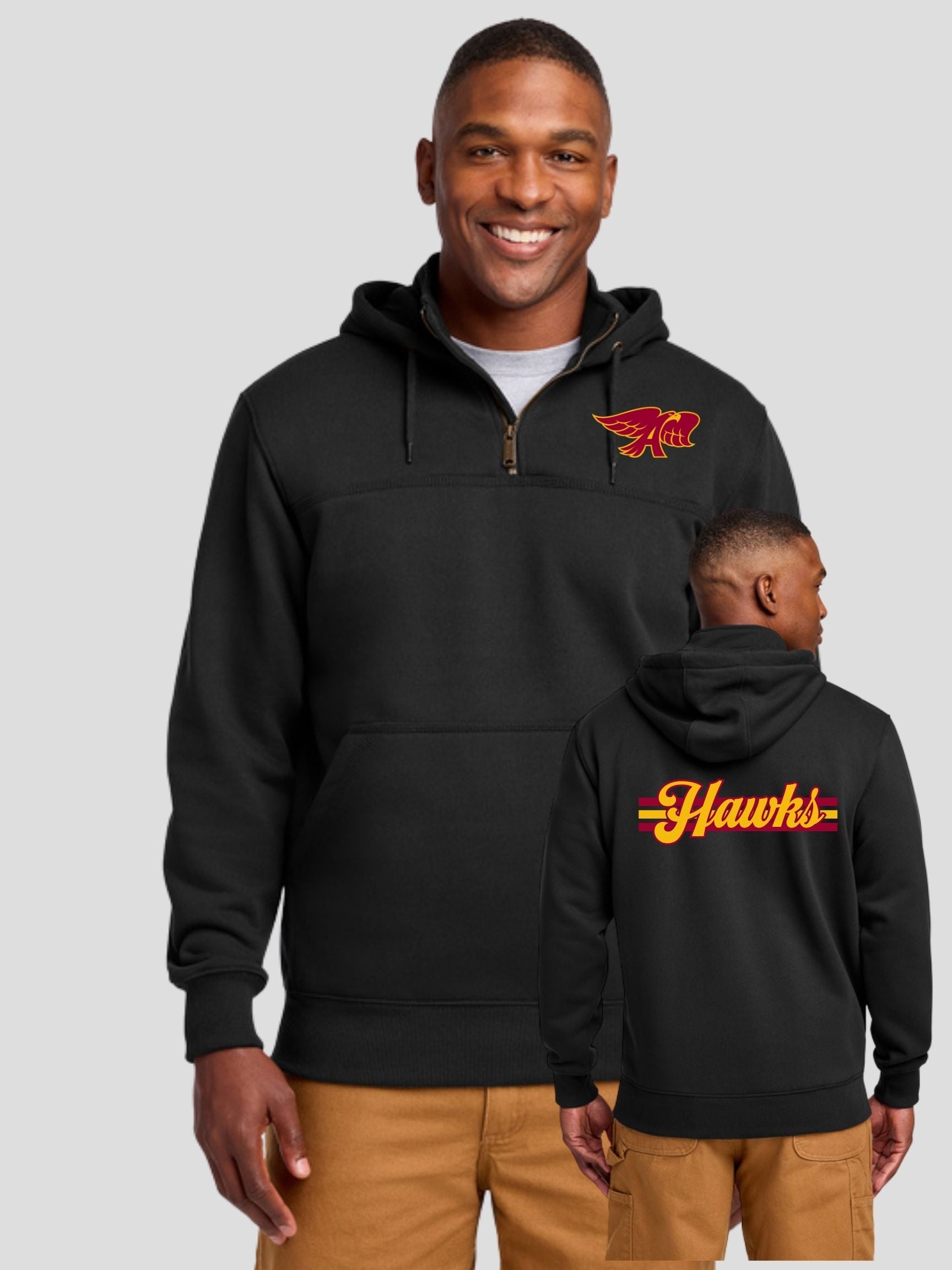 Ankeny Hawks Carhartt® Rain Defender® Paxton Heavyweight Hooded Zip Mock Sweatshirt