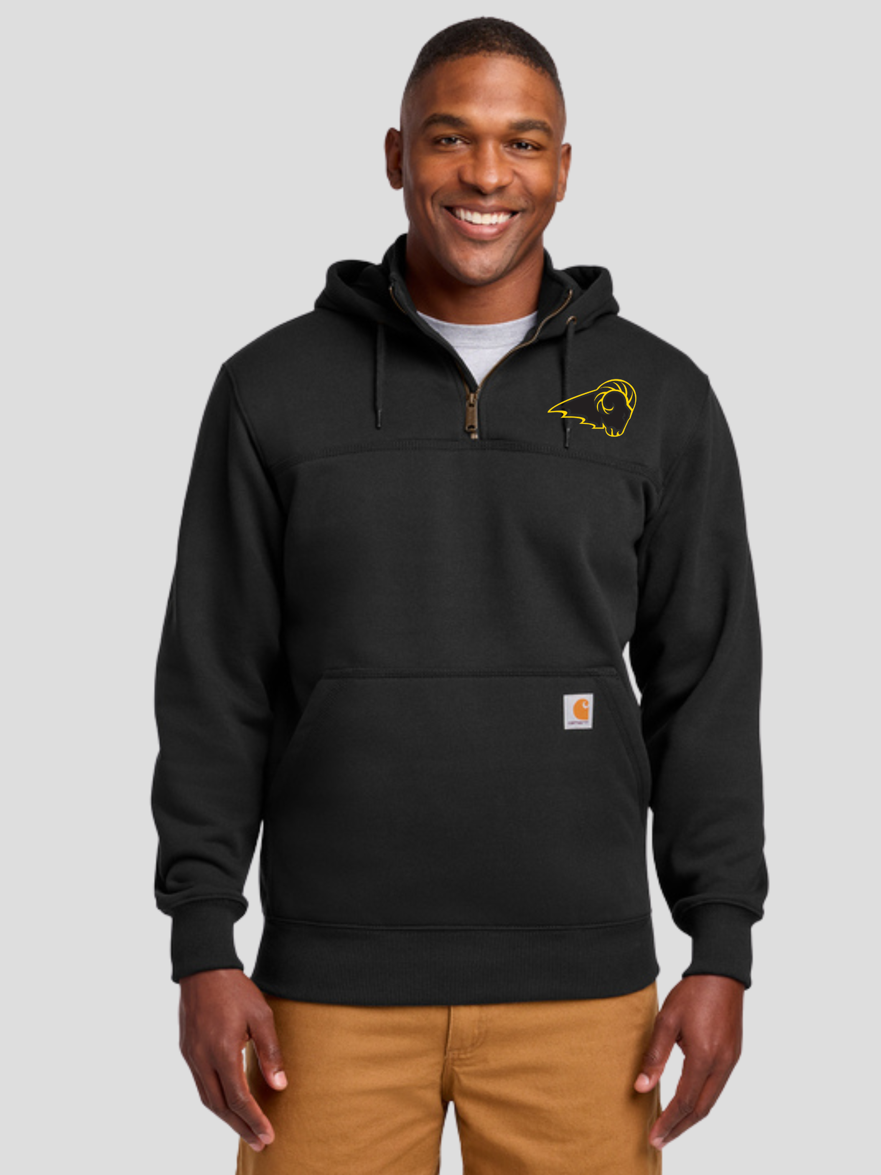 SEP Rams Logo Carhartt® Rain Defender® Paxton Heavyweight Hooded Zip-Front Sweatshirt