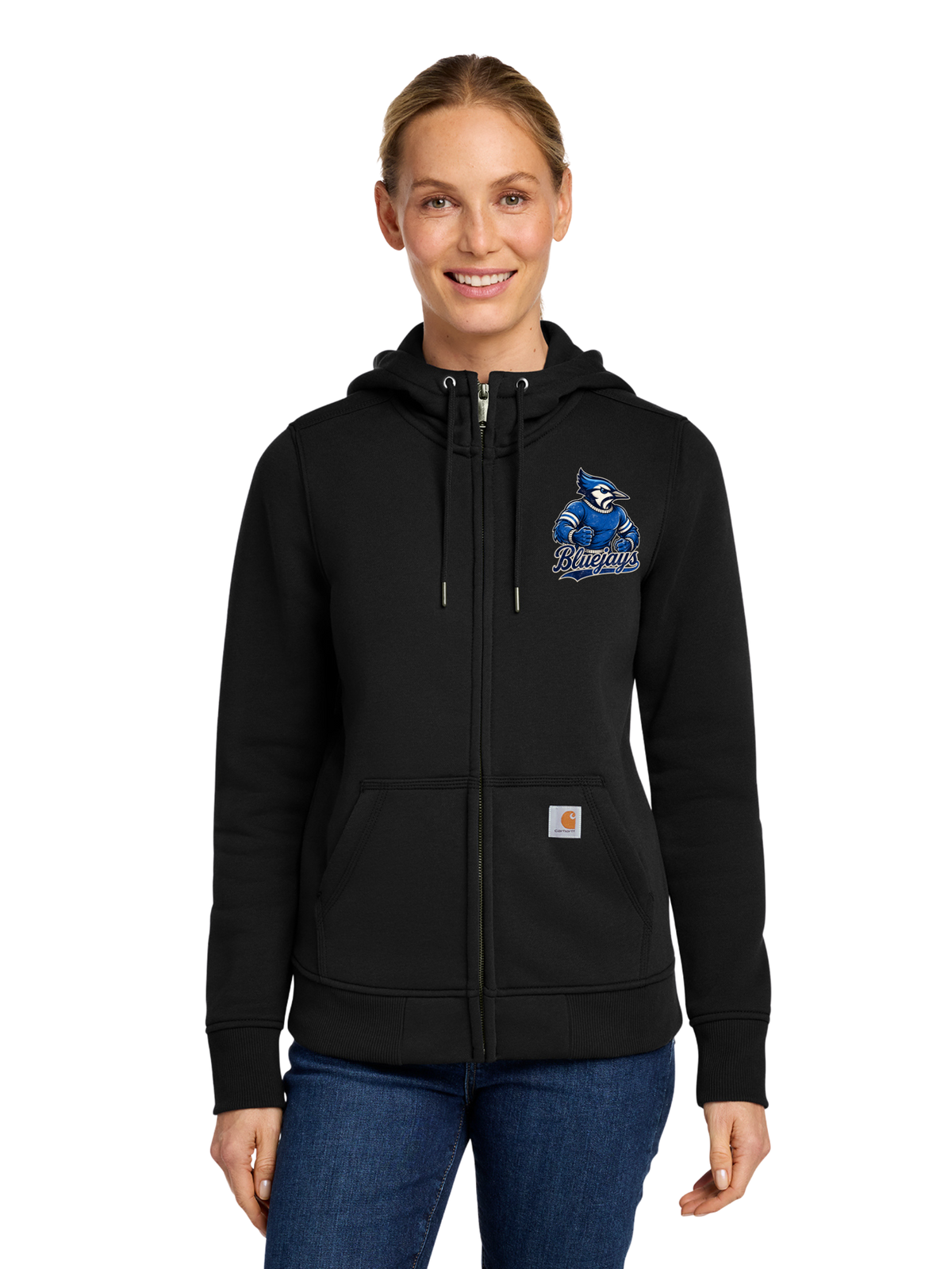 Vintage Bluejays Pocket Logo Carhartt® Women’s Clarksburg Full-Zip Hoodie