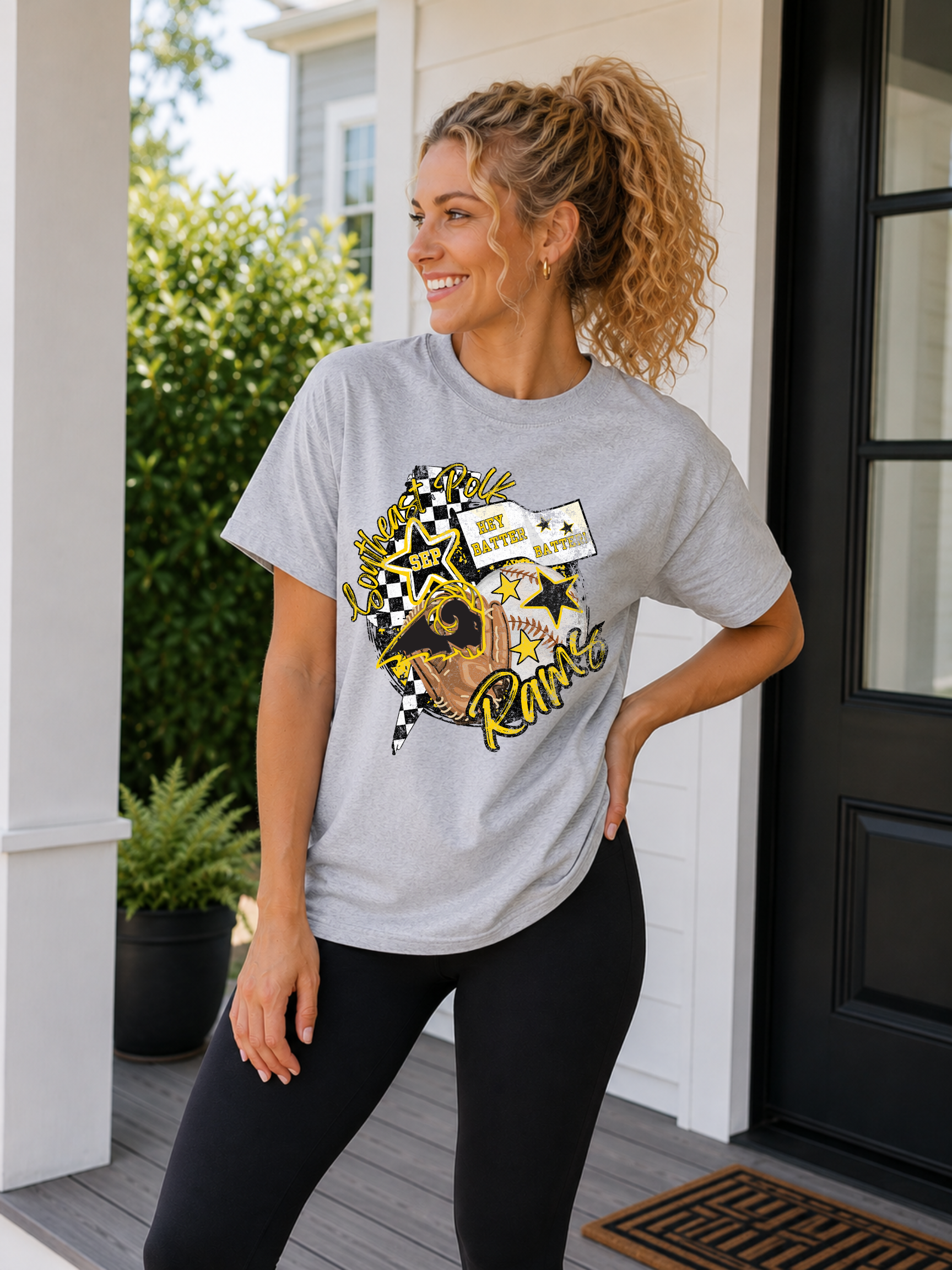 SEP Rams Distressed Baseball Unisex Cotton Tee