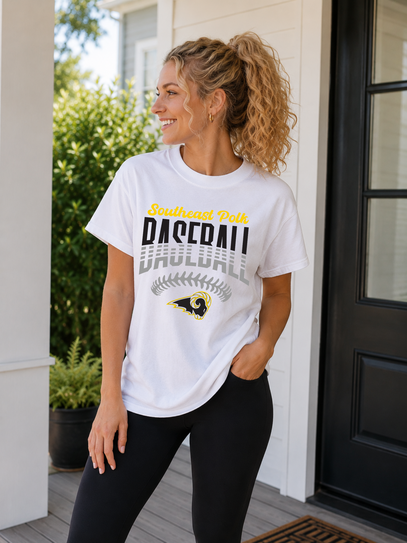 SEP Rams Baseball Laces Logo Unisex Cotton Tee