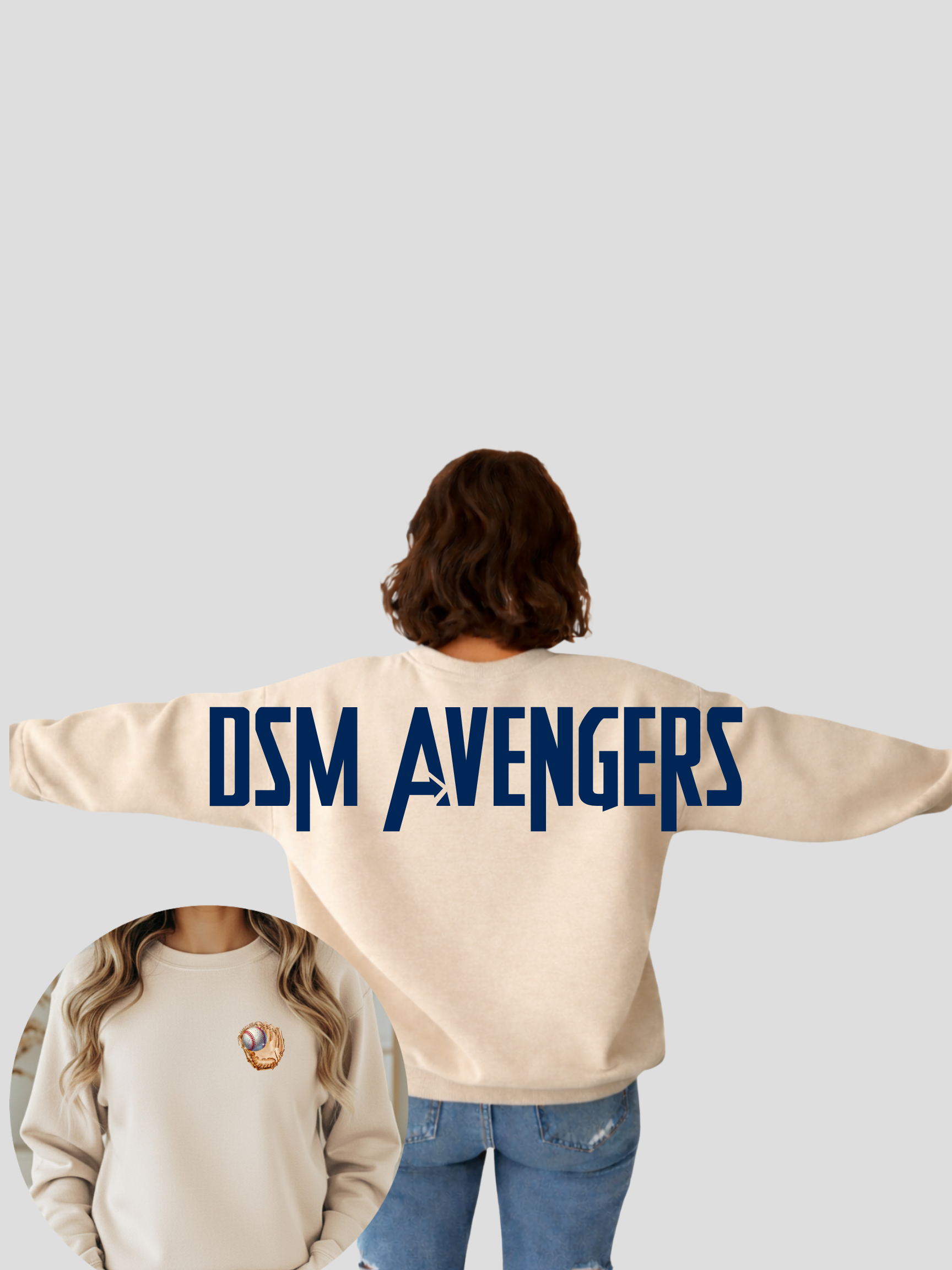 Des Moines Avengers Large Print Unisex Crewneck Sweatshirt