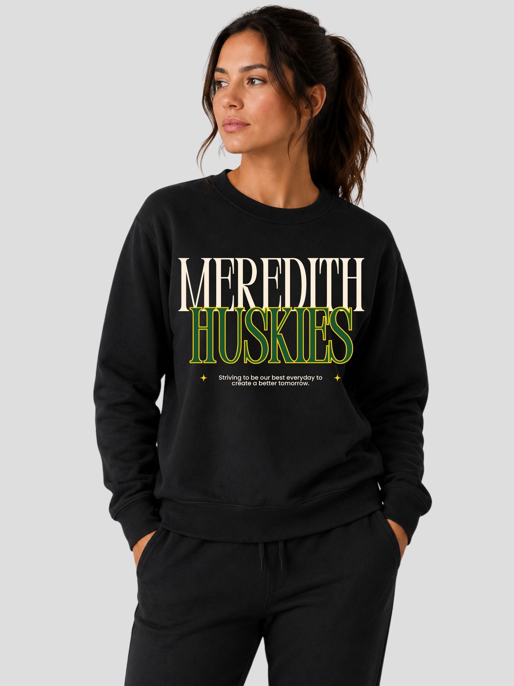 Meredith Huskies Modern Street Wear Unisex NuBlend Crewneck Sweatshirt