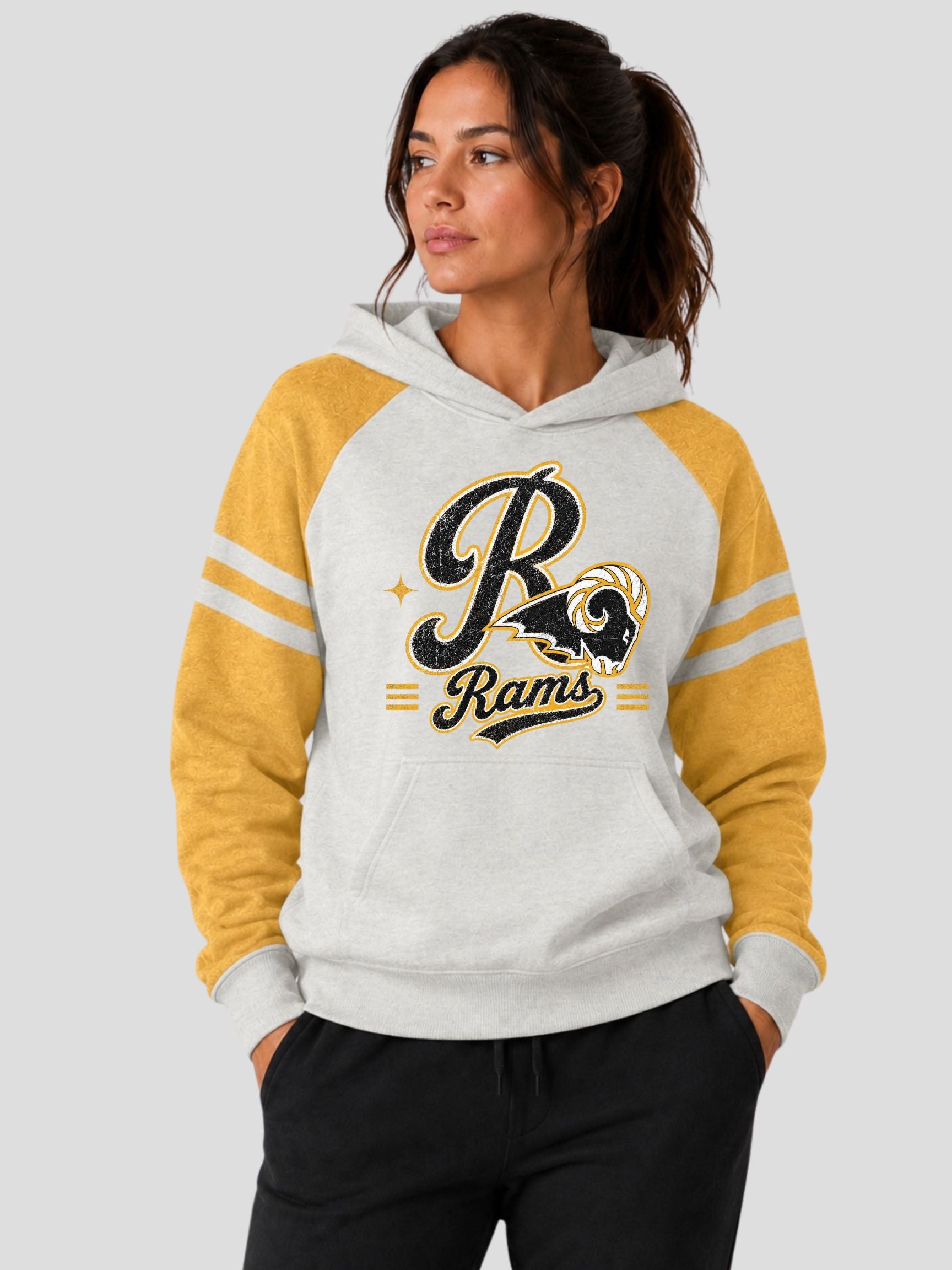 SEP Retro Rams Varsity Colorblock Hooded Sweatshirt