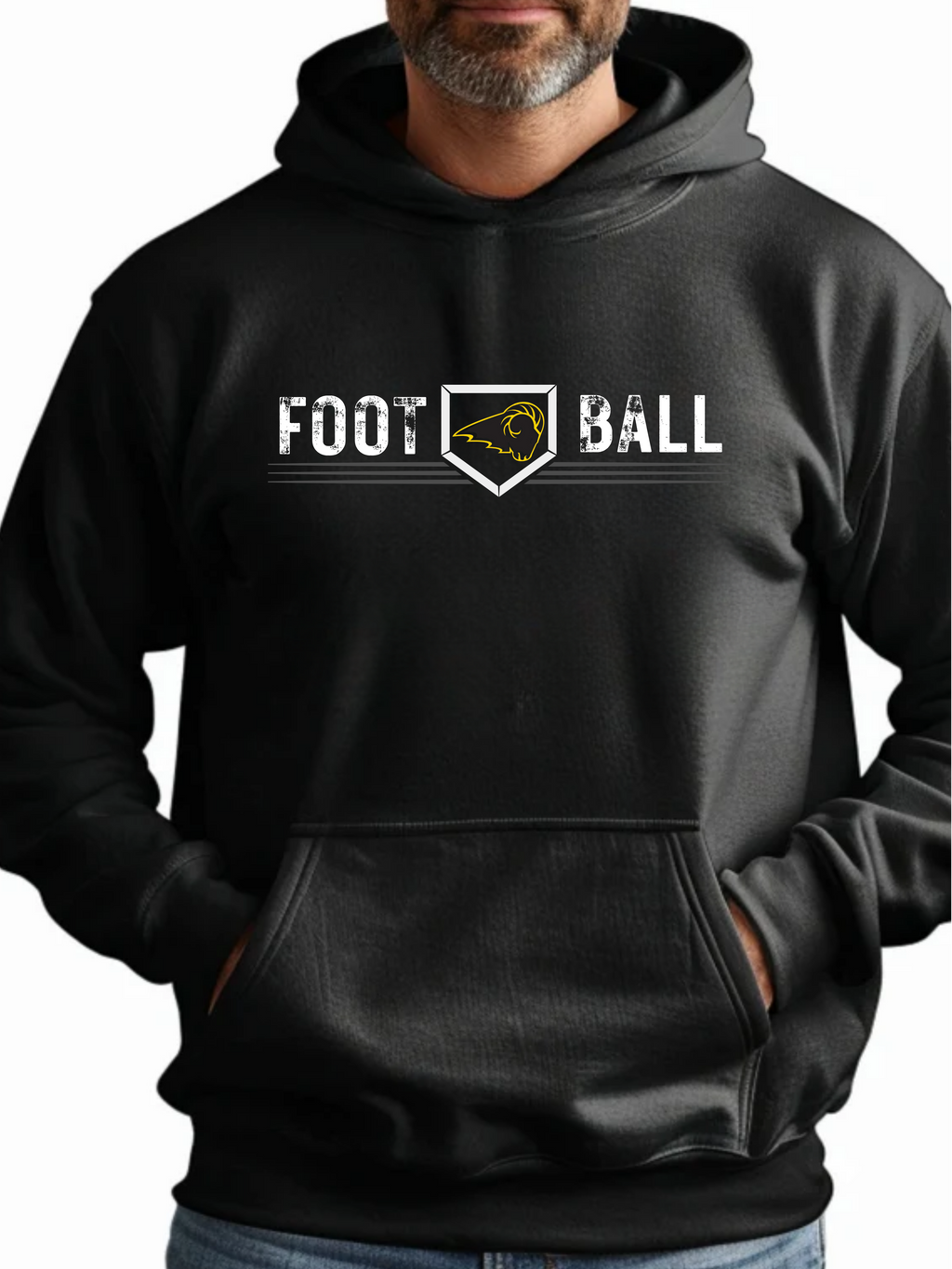 Southeast Polk Rams Distressed Football w/ Logo
