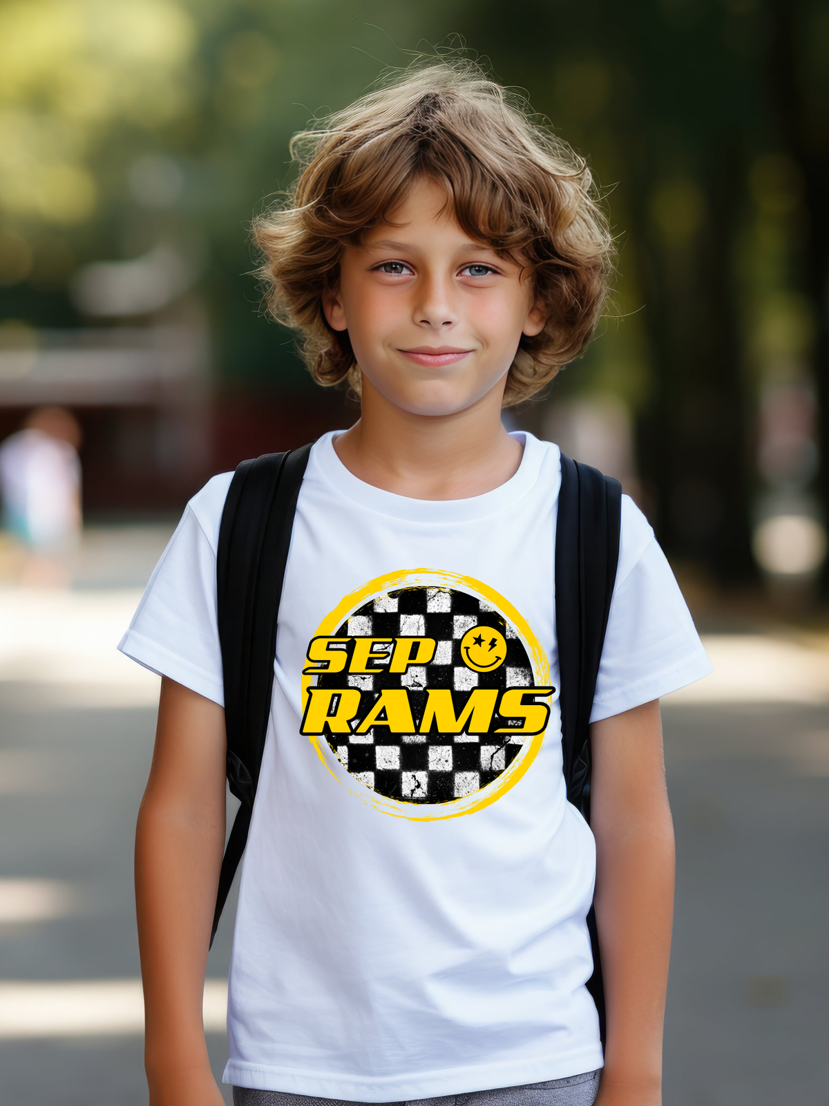 Southeast Polk Rams Checkered Smiley