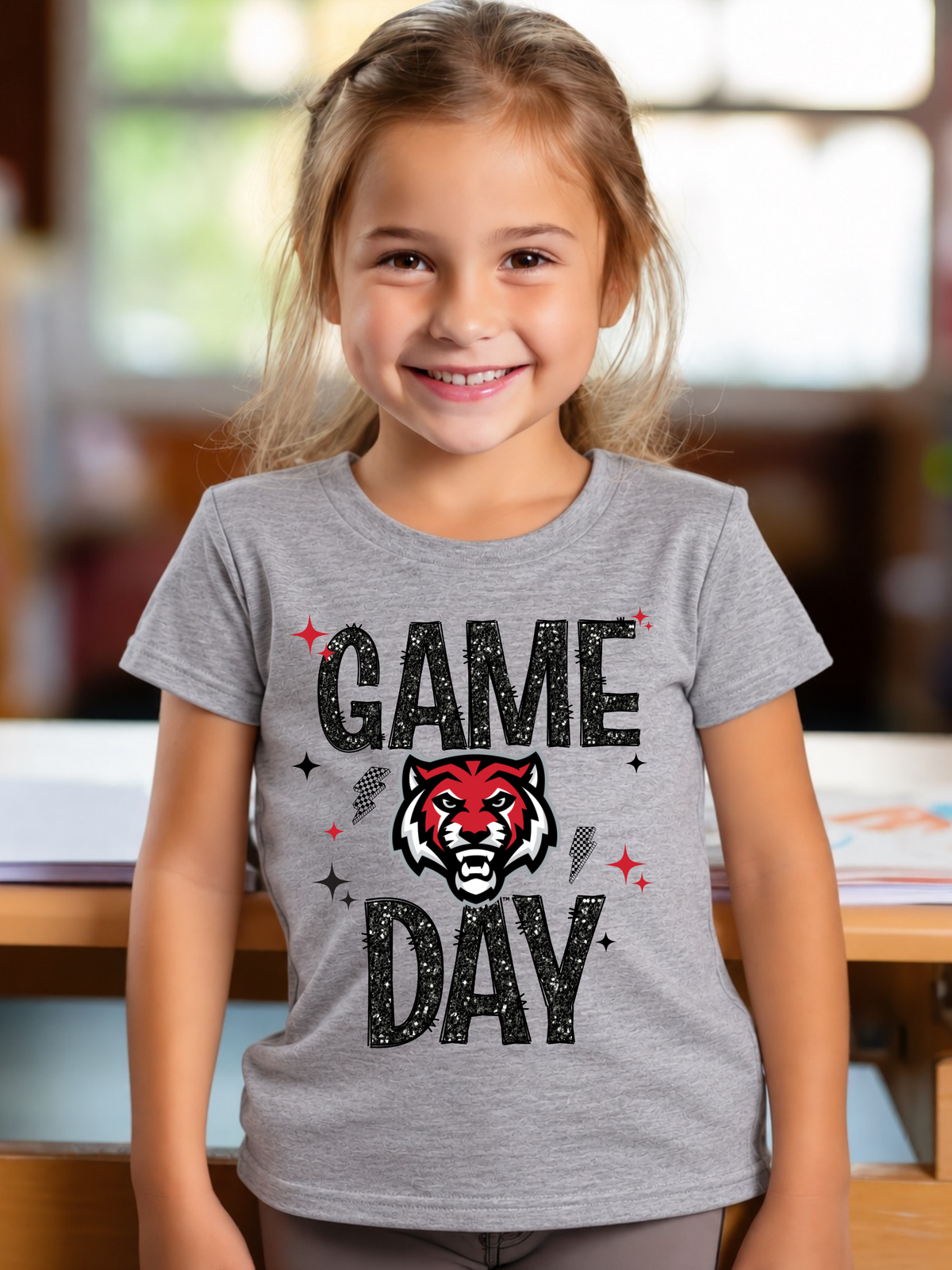 ADM Faux Glitter Game Day Tee