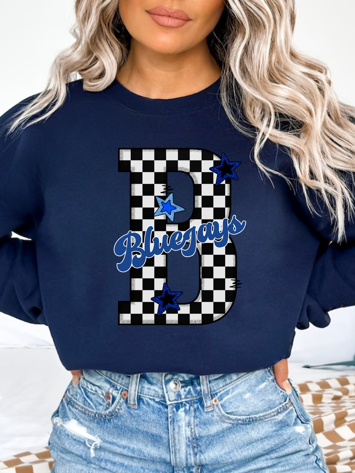 Bluejays Checkered Spirit Check