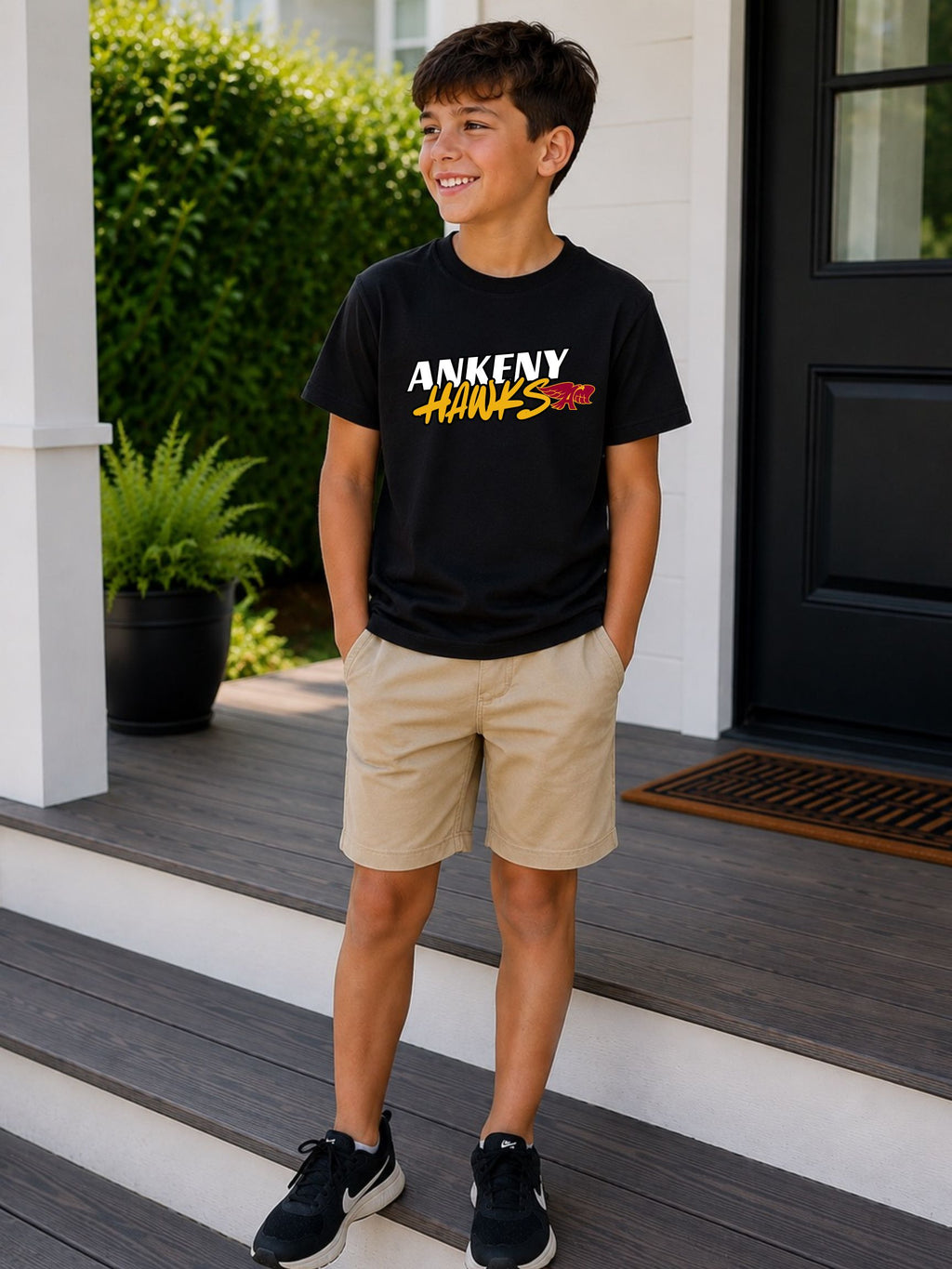Ankeny Hawks Brush Street wear YOUTH Unisex Cotton T-Shirt