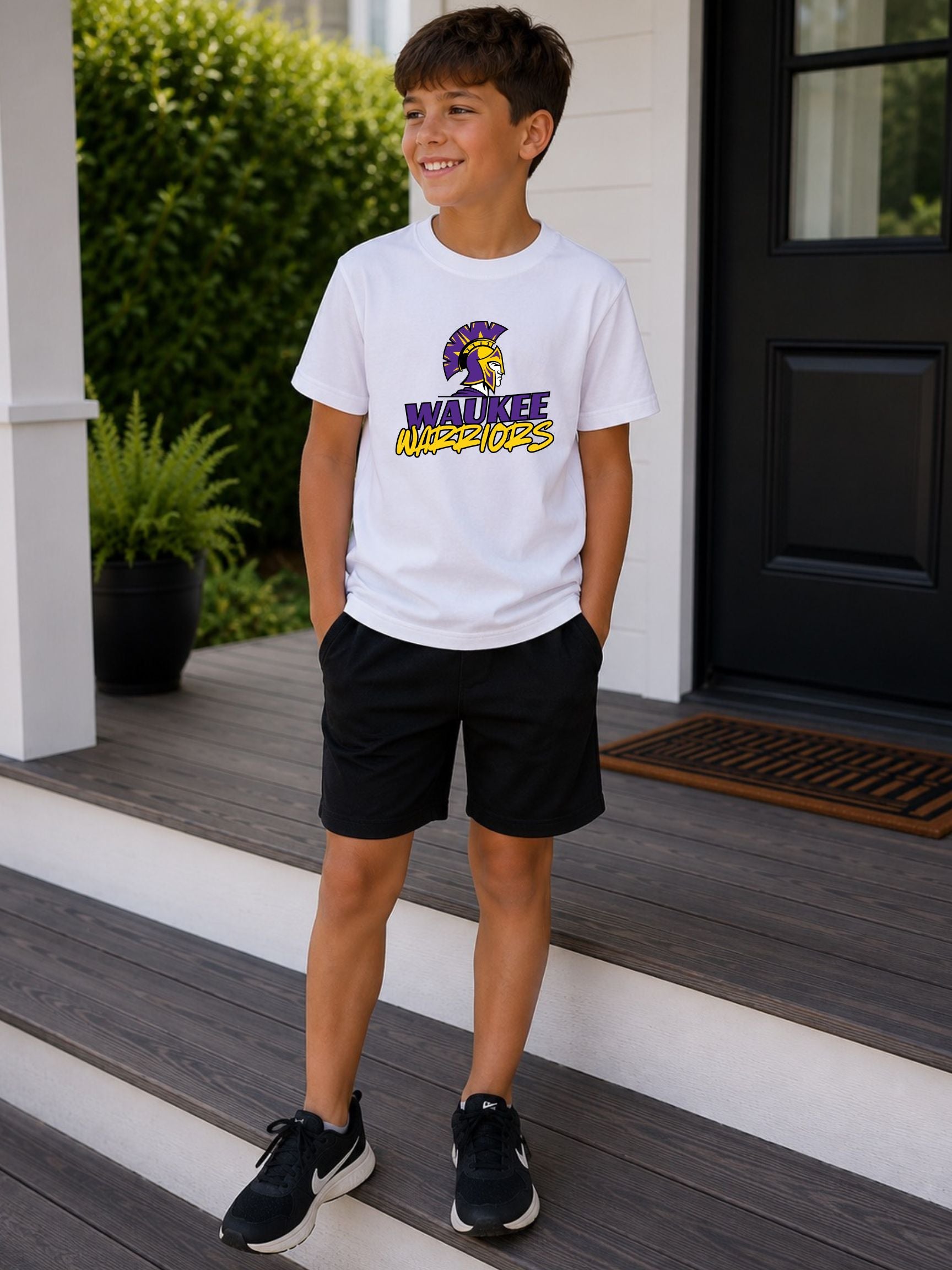 Waukee Warriors Brush Street wear YOUTH Unisex Cotton T-Shirt