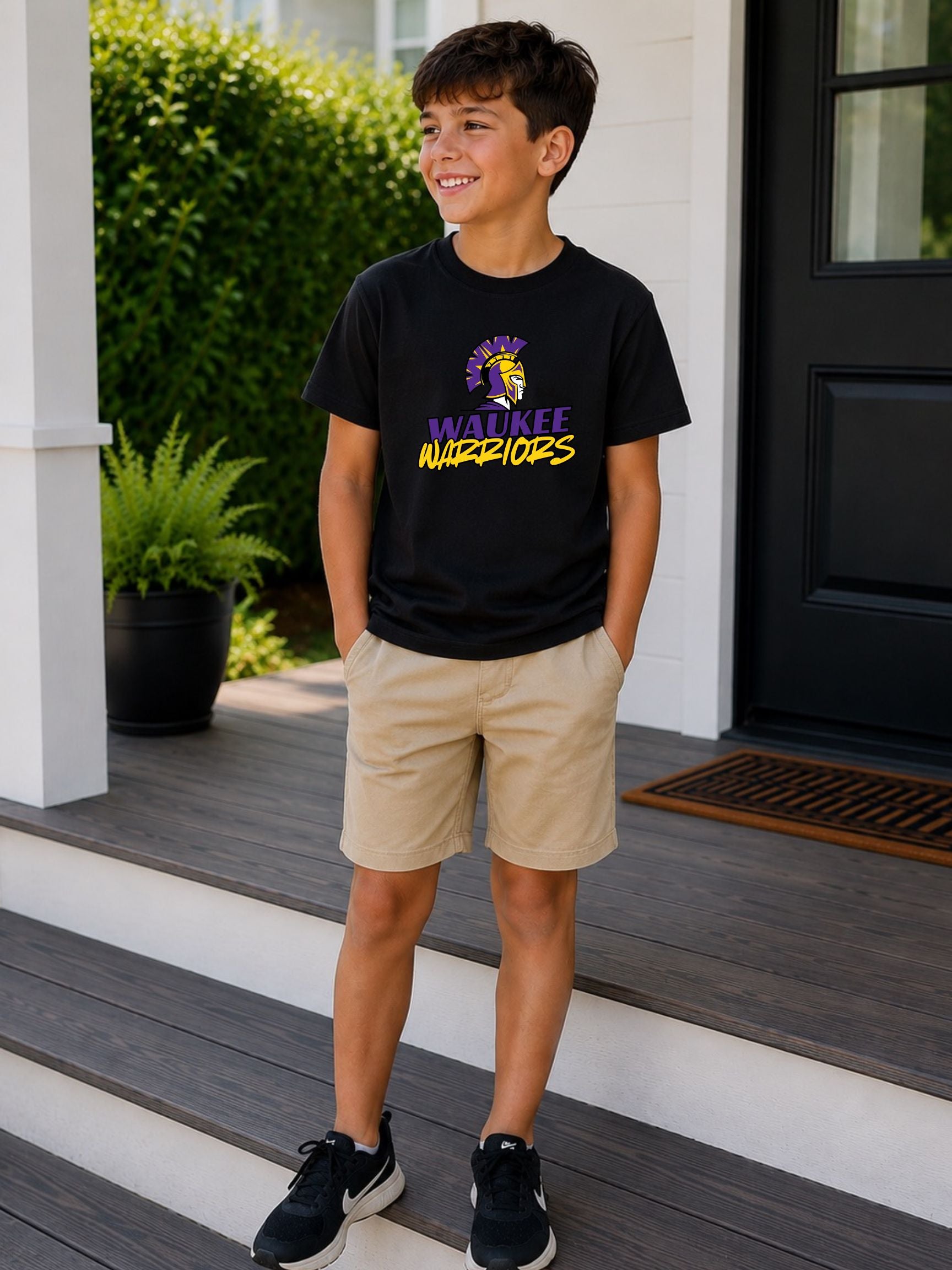 Waukee Warriors Brush Street wear YOUTH Unisex Cotton T-Shirt