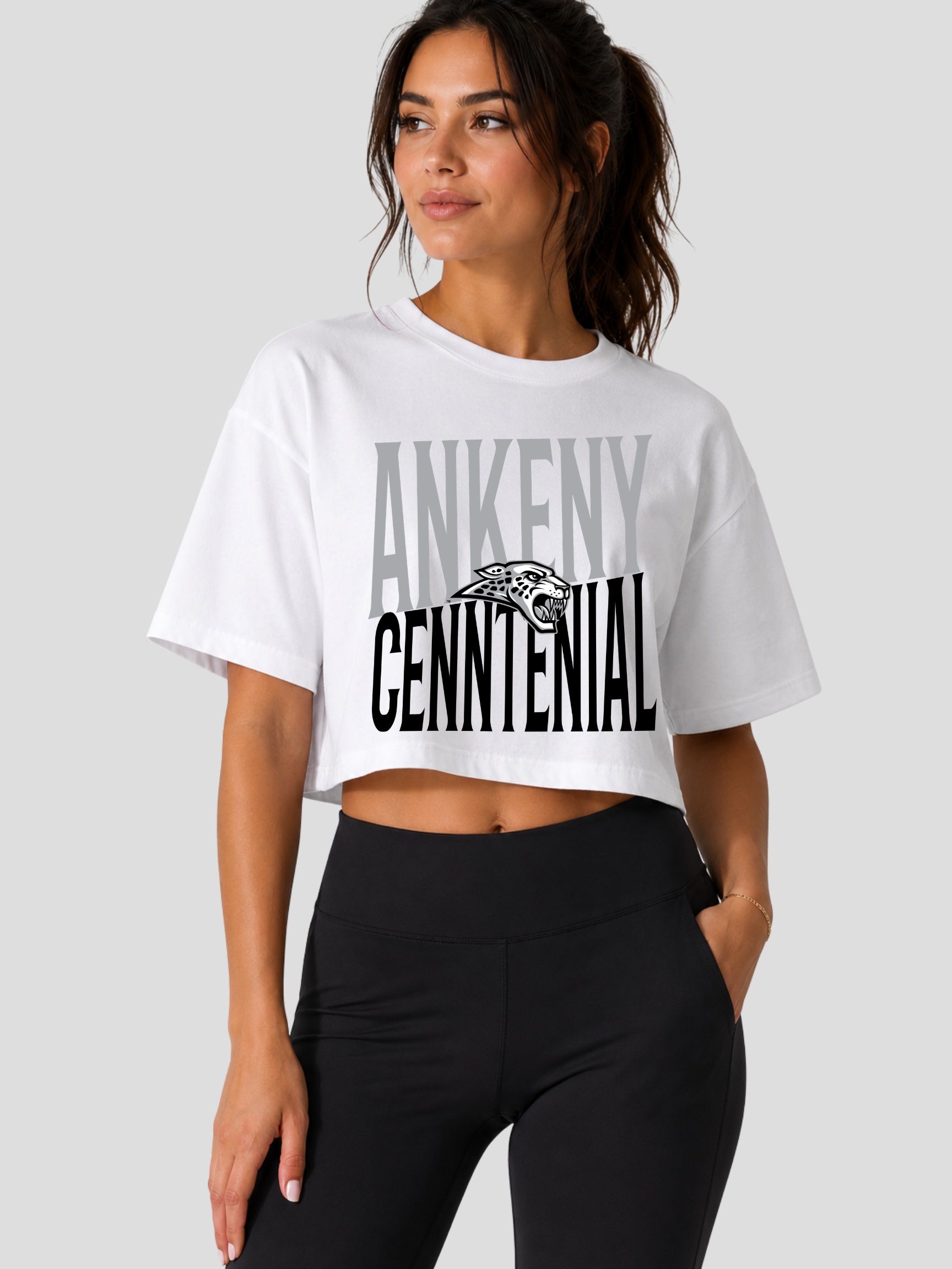 Ankeny Centennial Jaguars Slanted Jag Women's Jersey Crop Tee