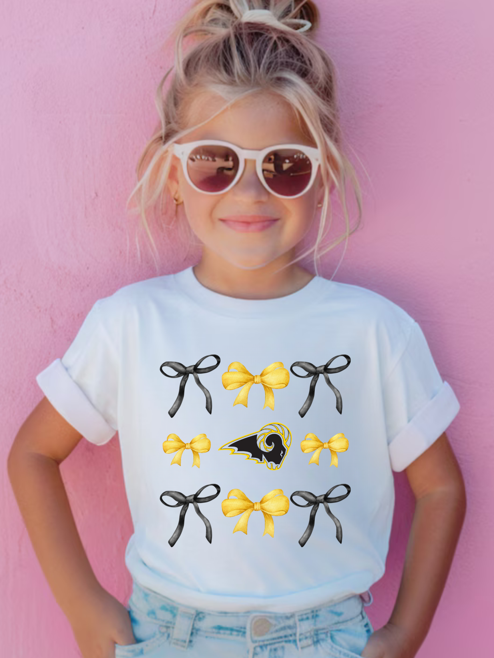 SEP Rams Bows & Logo Youth Cotton Tee