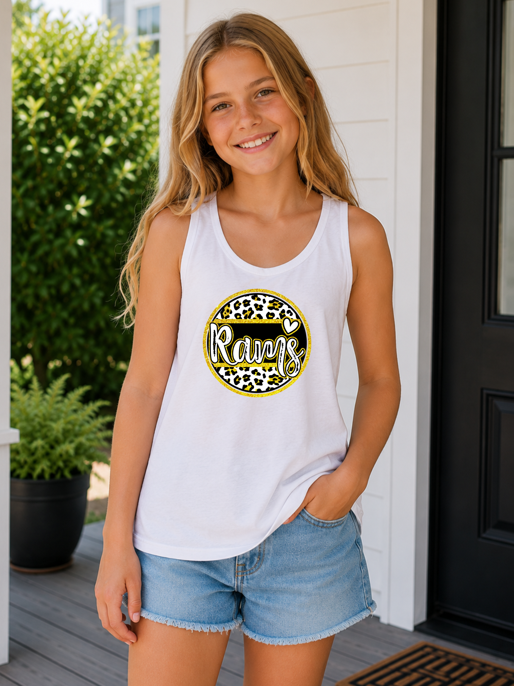 SEP Rams Leopard Circle Youth Cotton Tank