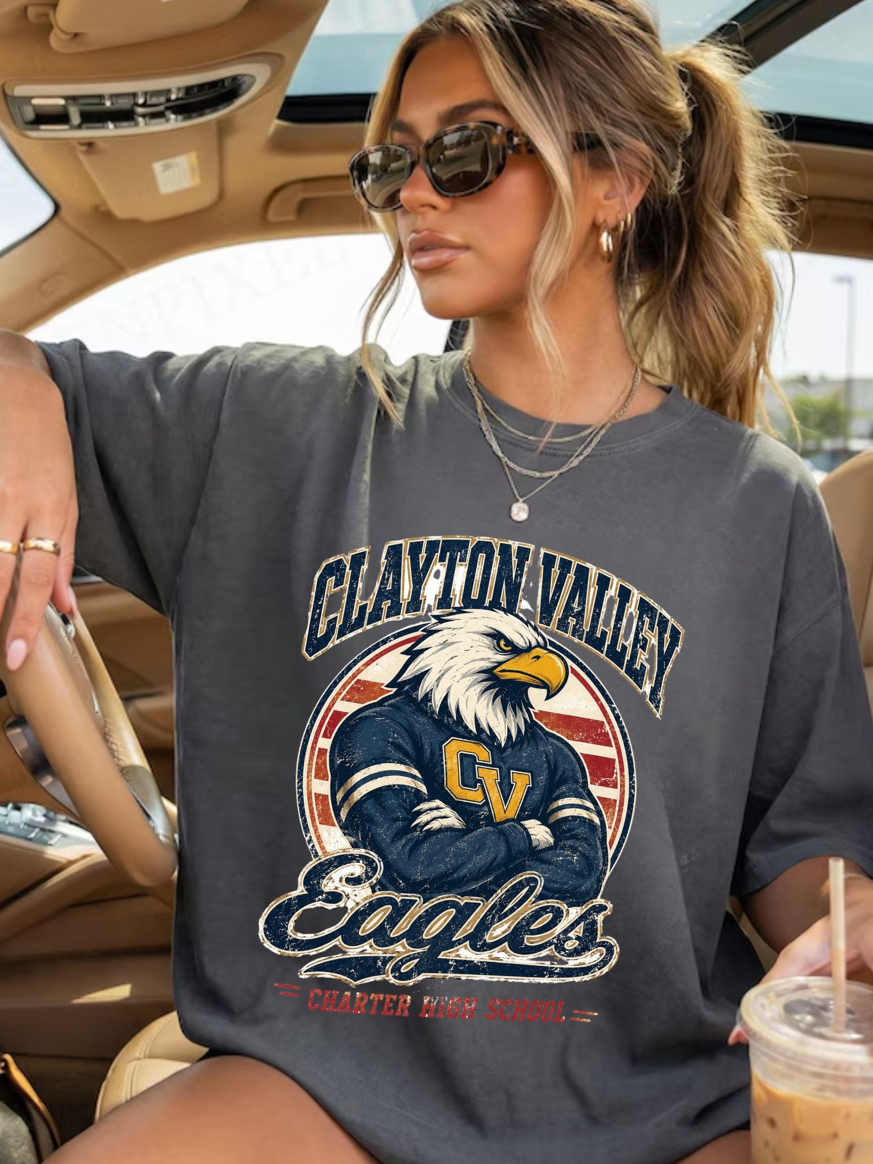 Clayton Valley Eagles Vintage Comfort Colors Unisex Tee
