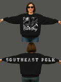 Black and White Football Game Day Unisex Crewneck w/ Large print letters on back