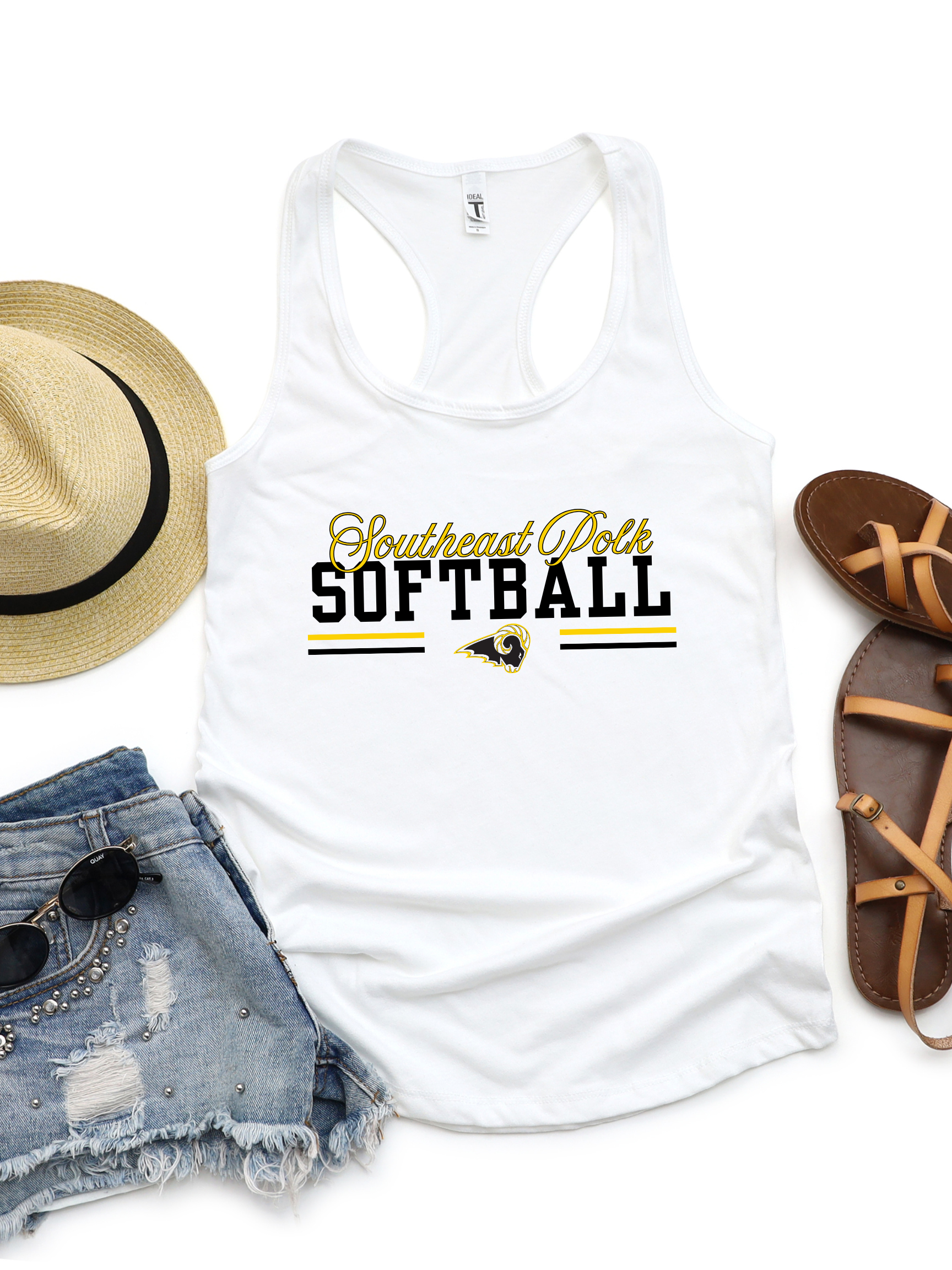 SEP Rams Softball w/ Logo Women's Racerback Tank