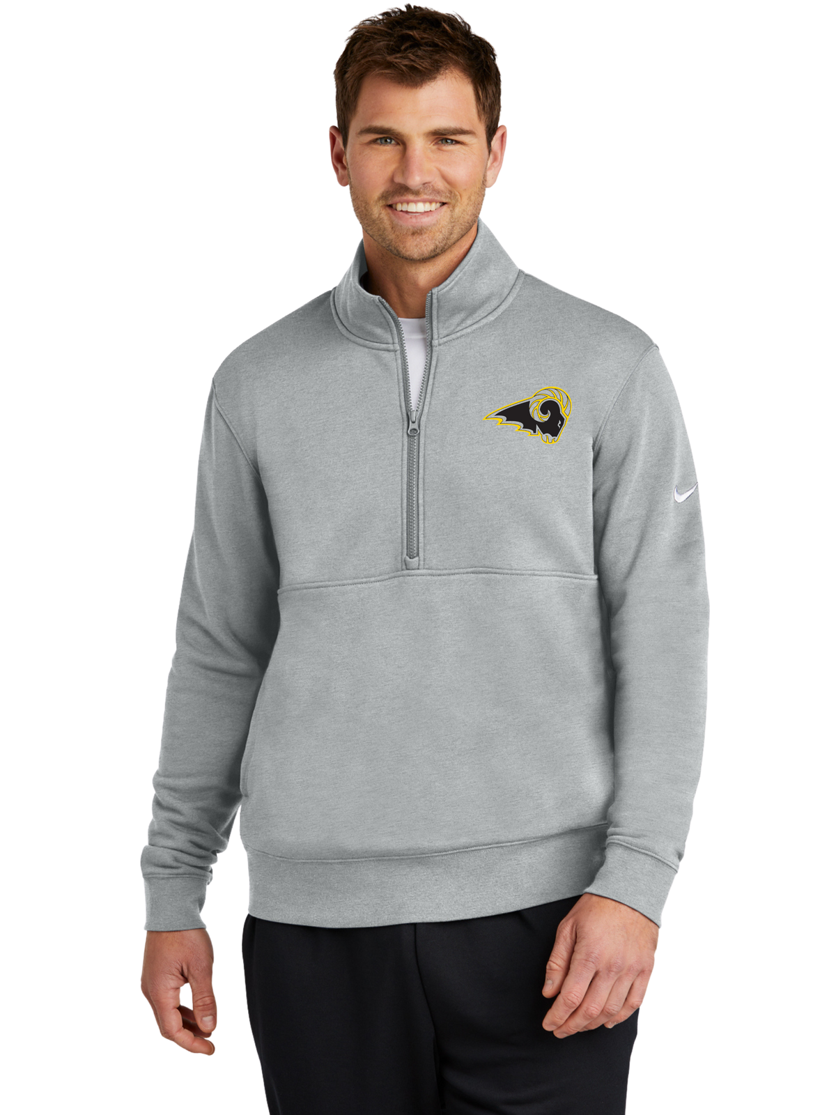 Southeast Polk Rams Pocket Logo Nike Club Fleece Sleeve Swoosh 1/2-Zip