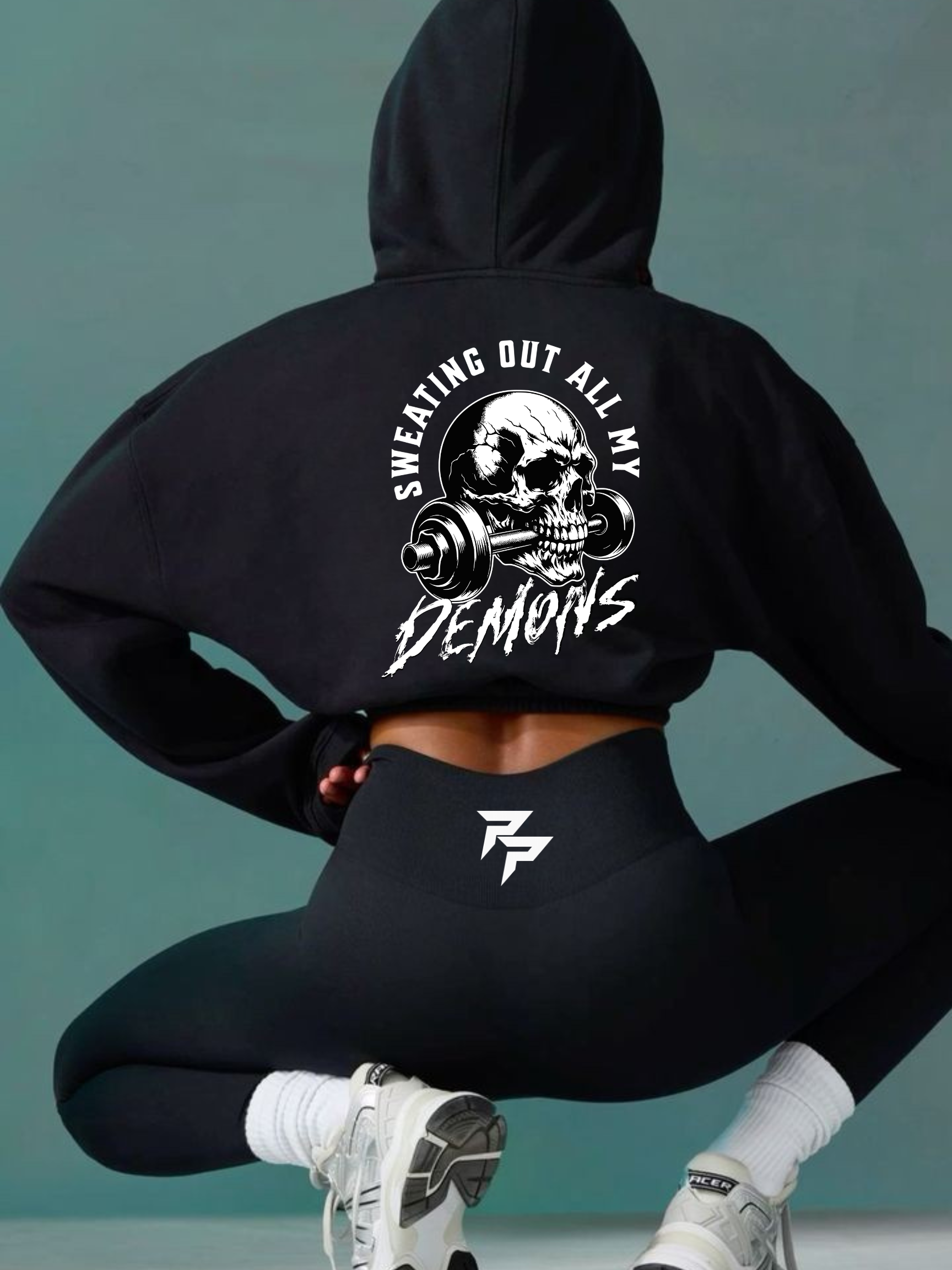 Sweating Out All My Demons Women's Crop Champion Hoodie