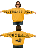 Southeast Polk Football Mama Gold w/ Logo  Unisex Crewneck w/ Large print letters on back