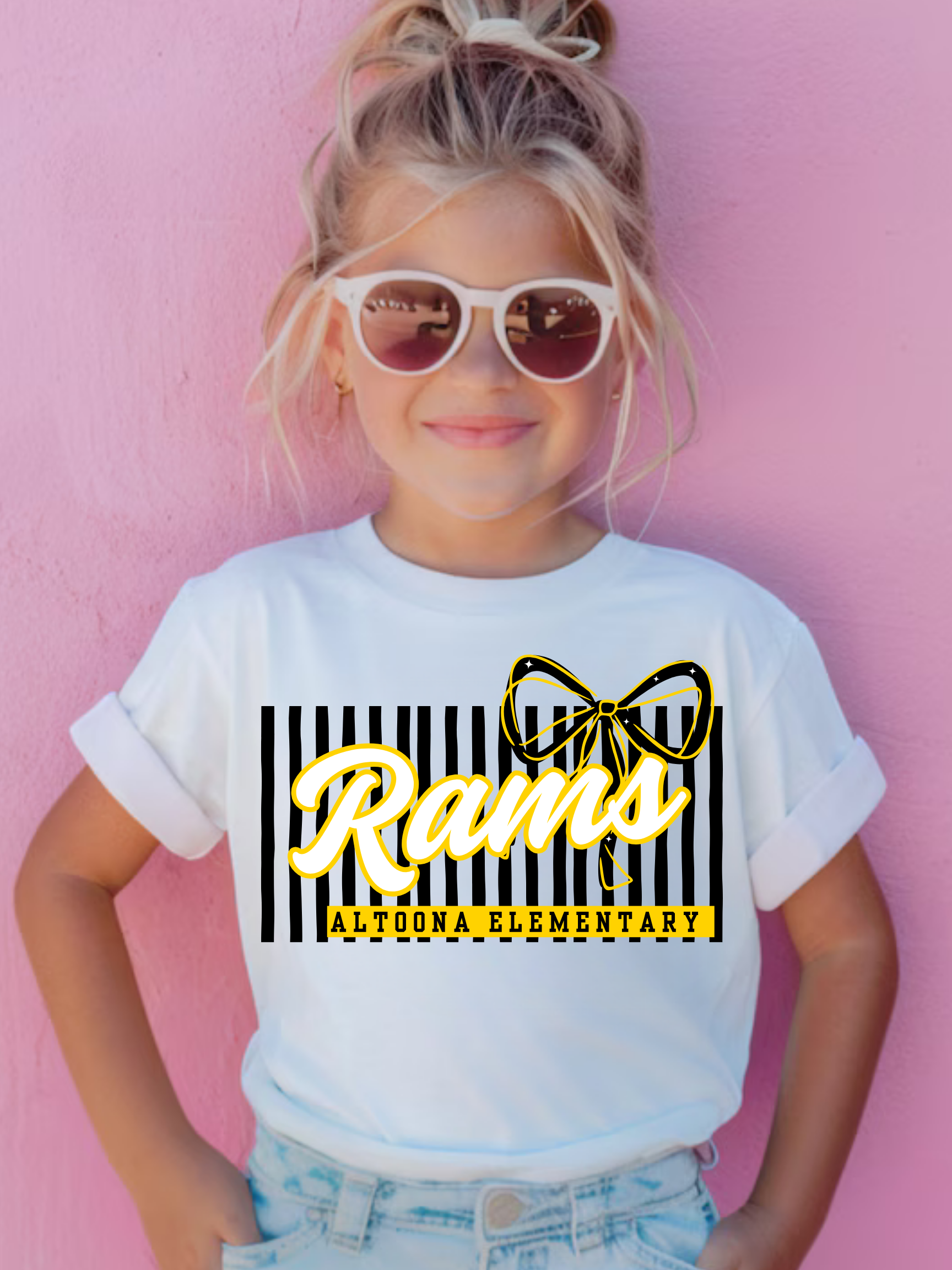 SEP Elementary School Bows & Stripes Tee- All schools listed