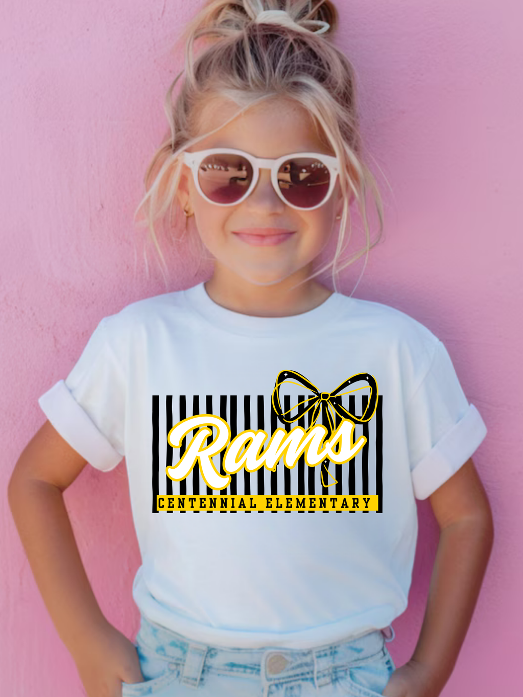 SEP Elementary School Bows & Stripes Tee- All schools listed
