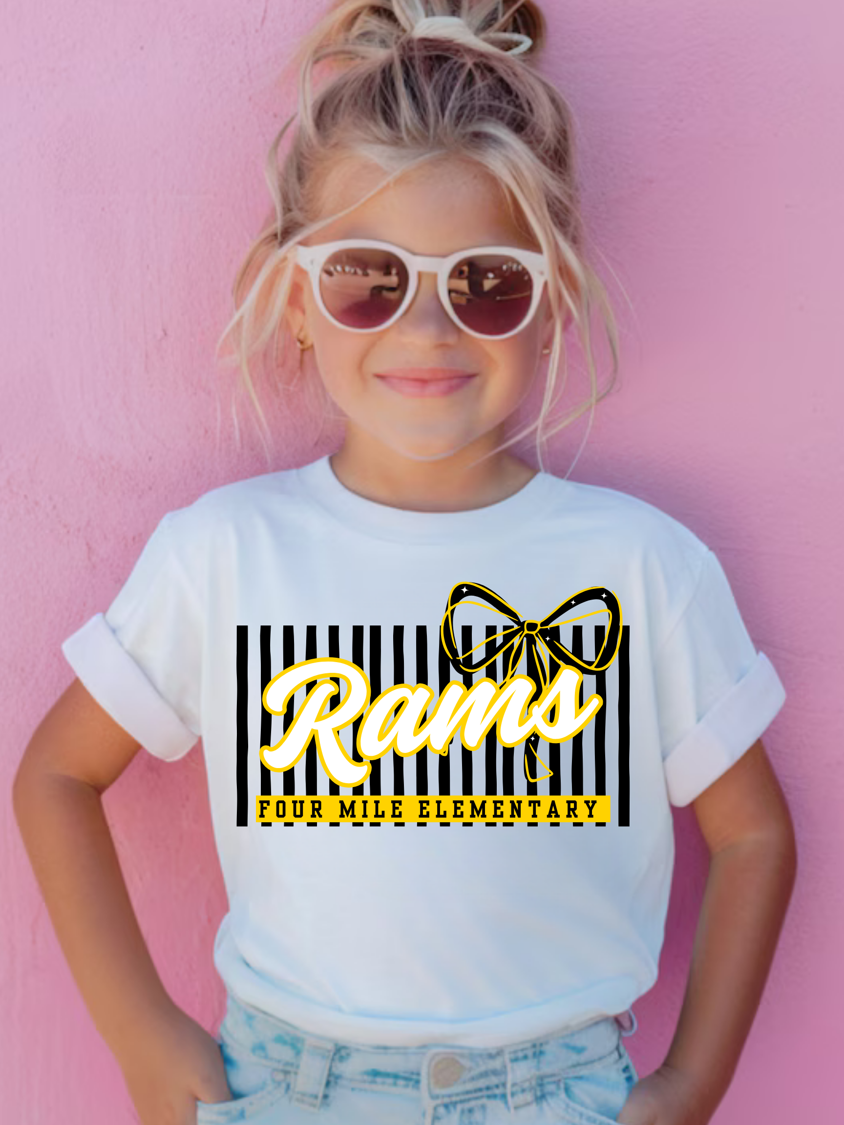 SEP Elementary School Bows & Stripes Tee- All schools listed
