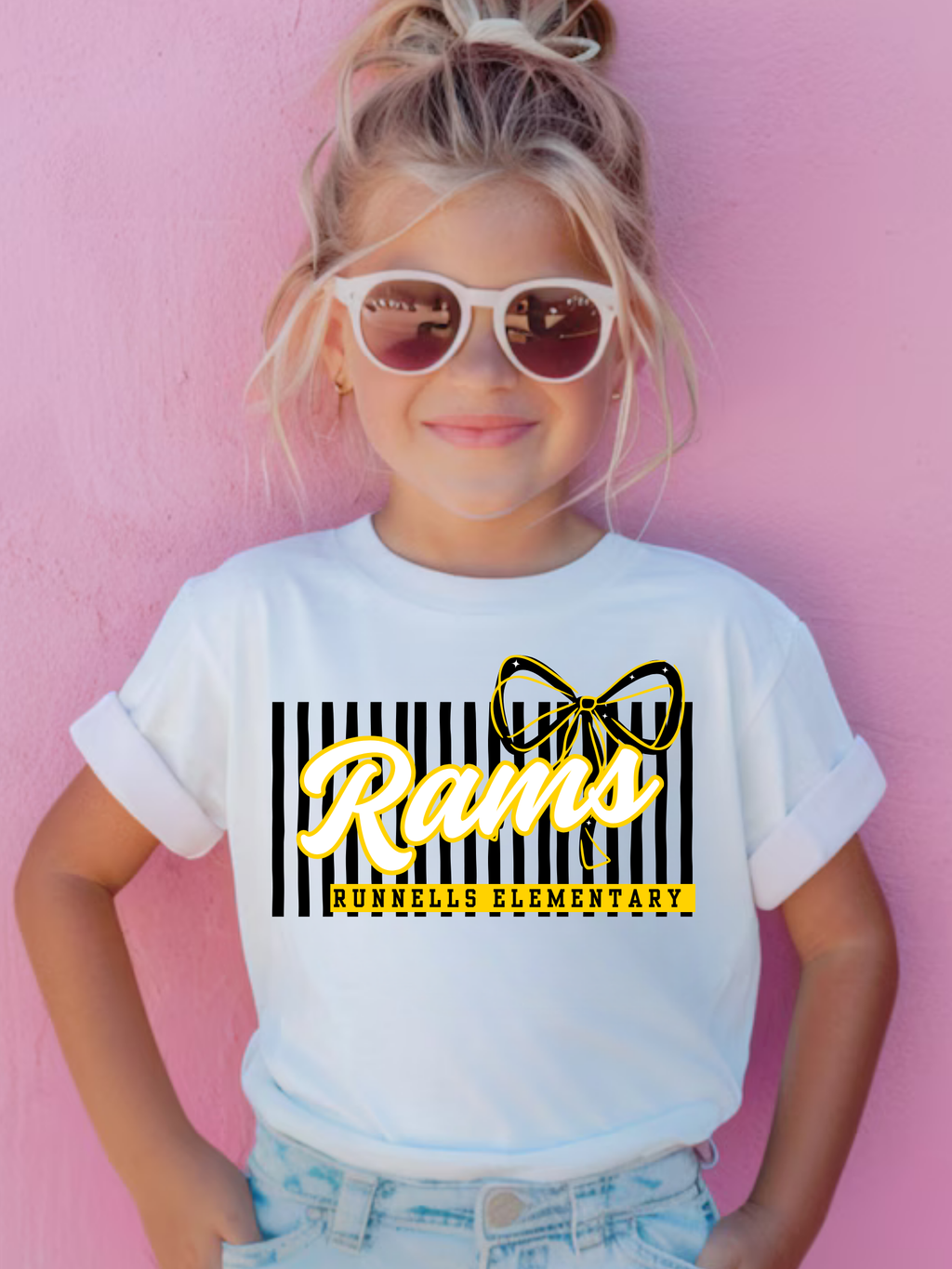 SEP Elementary School Bows & Stripes Tee- All schools listed