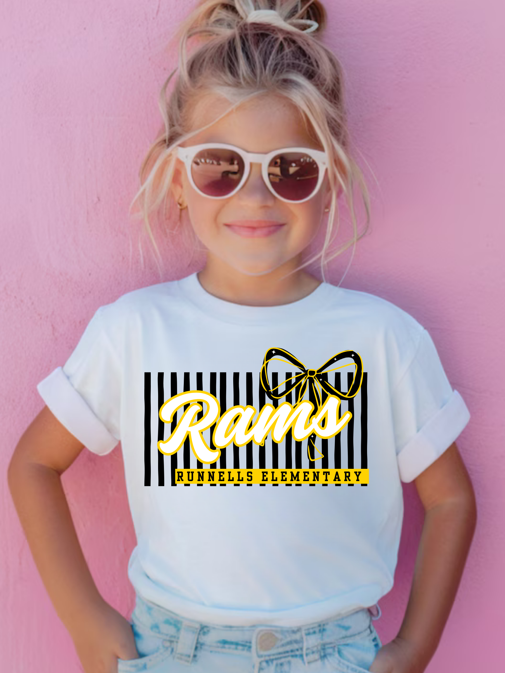 SEP Elementary School Bows & Stripes Tee- All schools listed