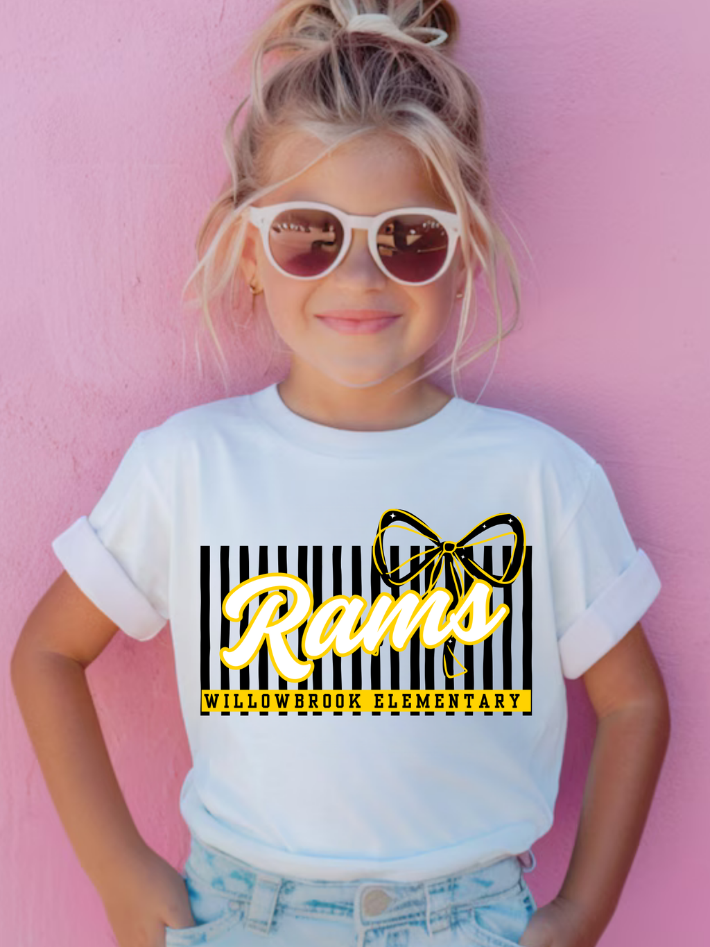 SEP Elementary School Bows & Stripes Tee- All schools listed