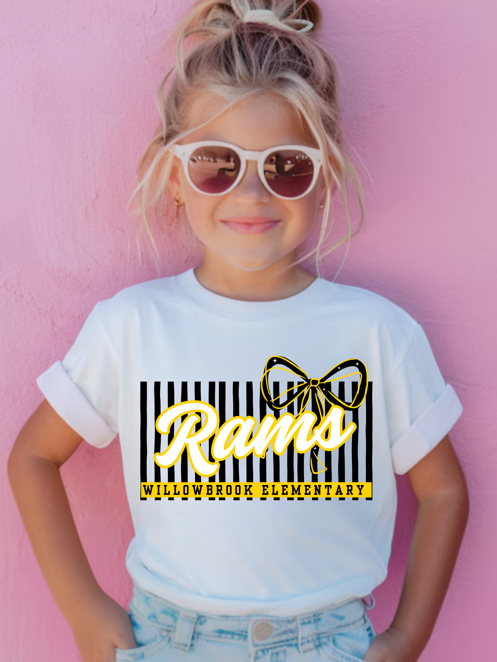 SEP Elementary School Bows & Stripes Tee- All schools listed