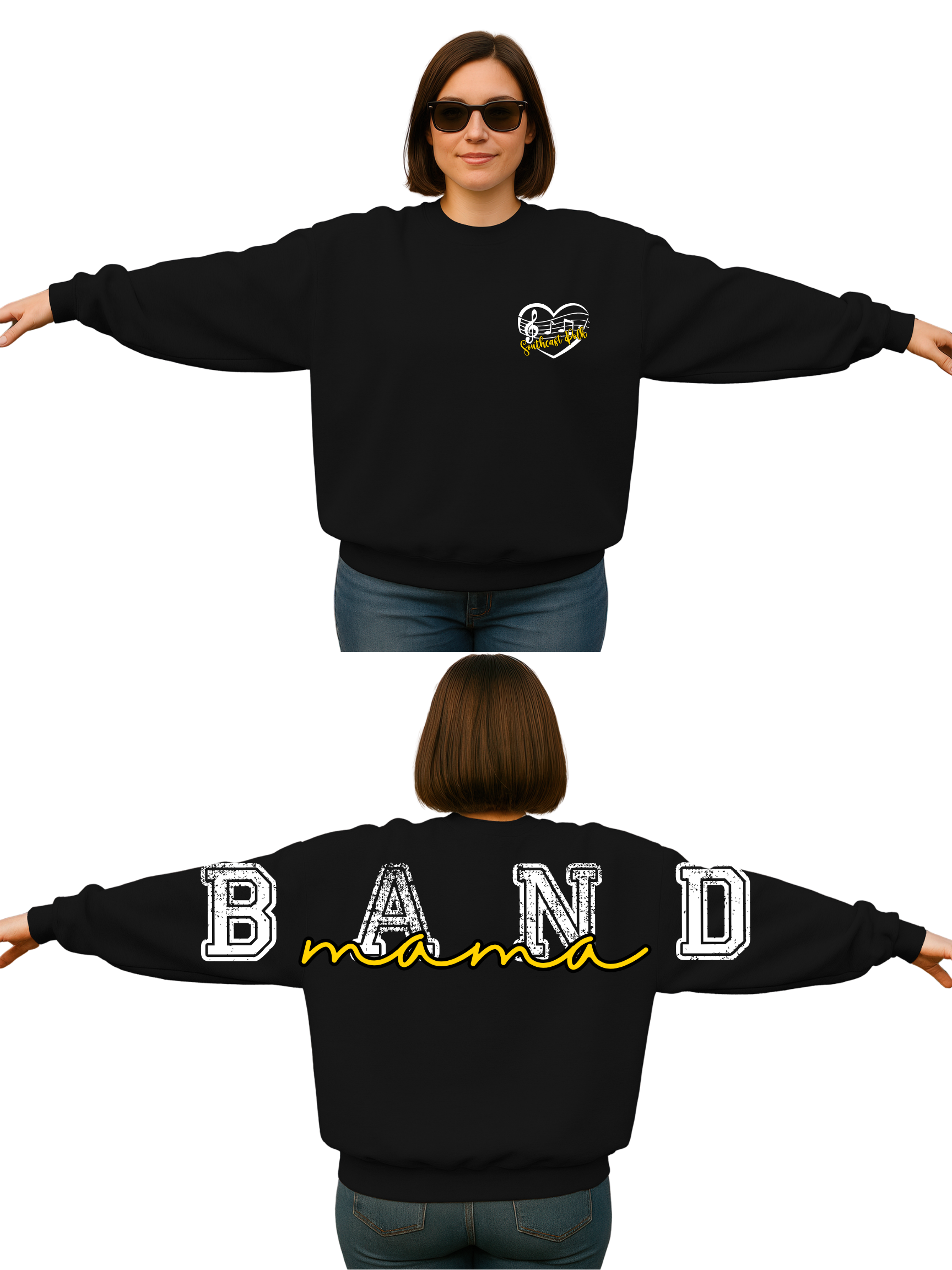 Southeast Polk Band Mama  Unisex Crewneck w/ Large print letters on back
