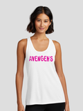 Des Moines Avengers Pink Star Women's Performance Tank, White