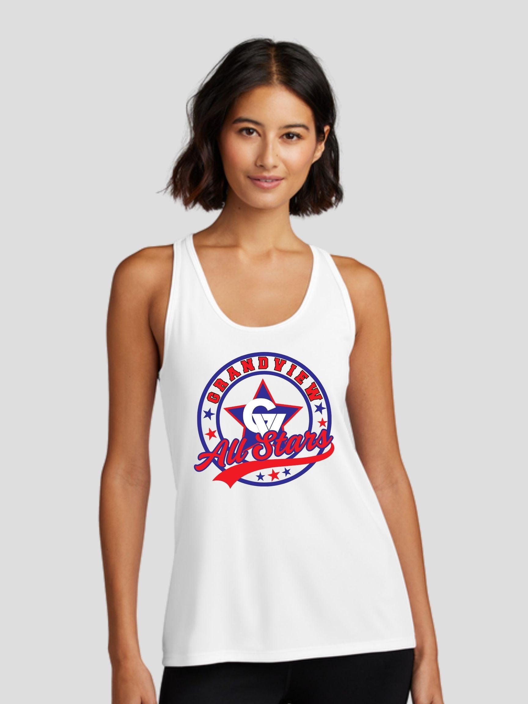 Grandview Little League All Stars Round Women's Performance Tank, White
