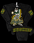 Meredith Huskies Retro Rebel Full Sleeve Crewneck Sweatshirt