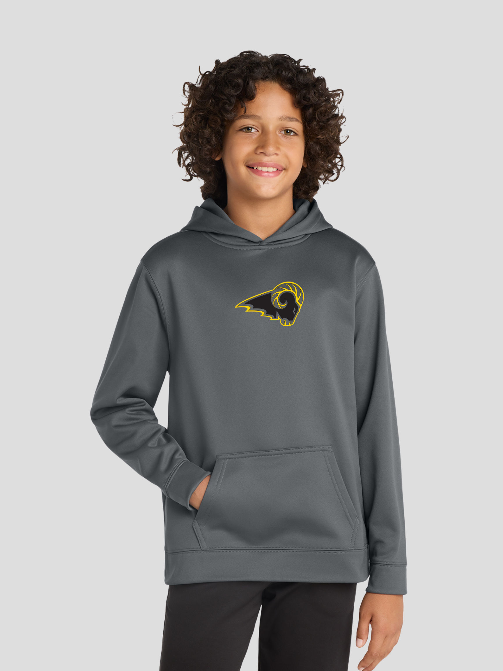 SEP Rams Logo Sport-Tek® Youth Sport-Wick® Fleece Hooded Pullover