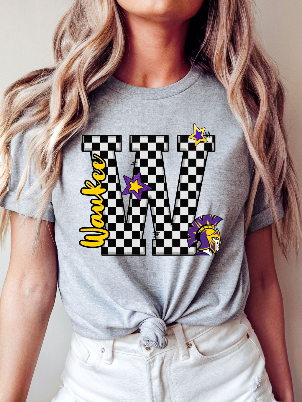 Waukee Warriors Preppy Varsity Letter Unisex Cotton Tee