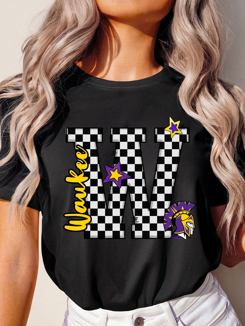 Waukee Warriors Preppy Varsity Letter Unisex Cotton Tee