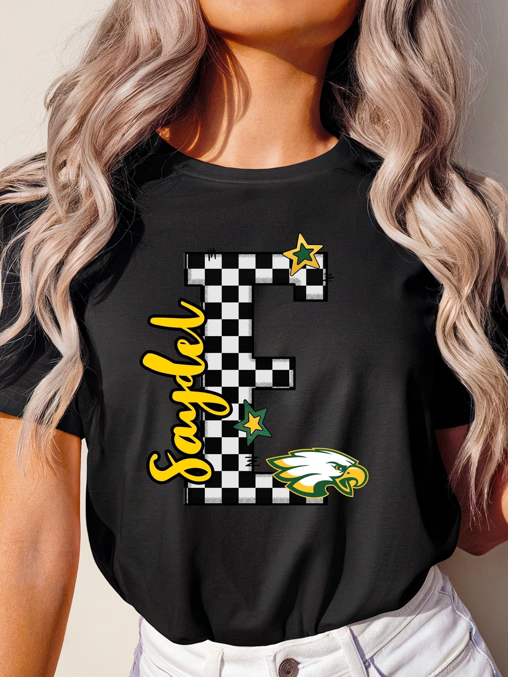 Saydel Eagles Preppy Varsity Letter Unisex Cotton Tee