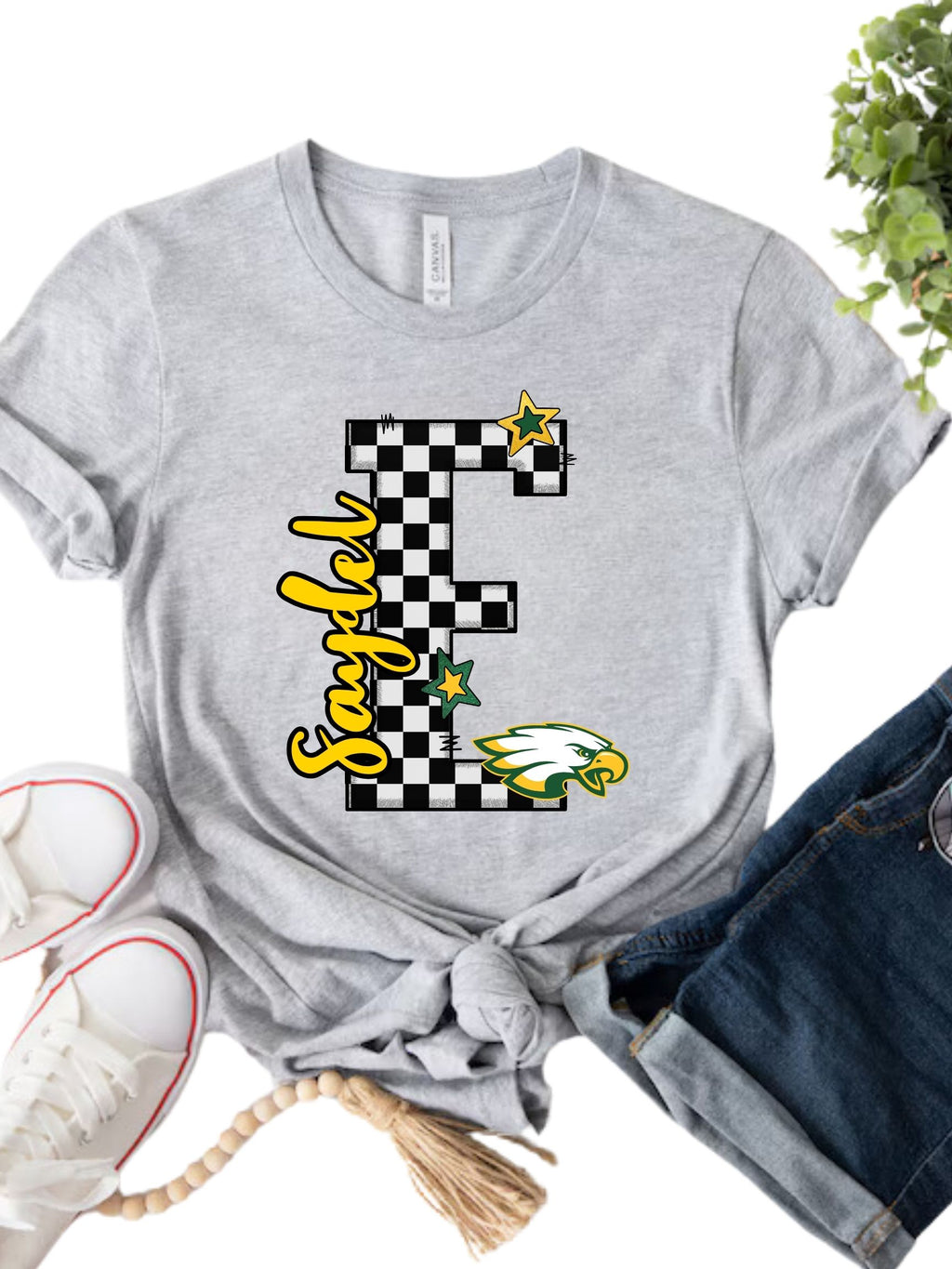 Saydel Eagles Preppy Varsity Letter Unisex Cotton Tee