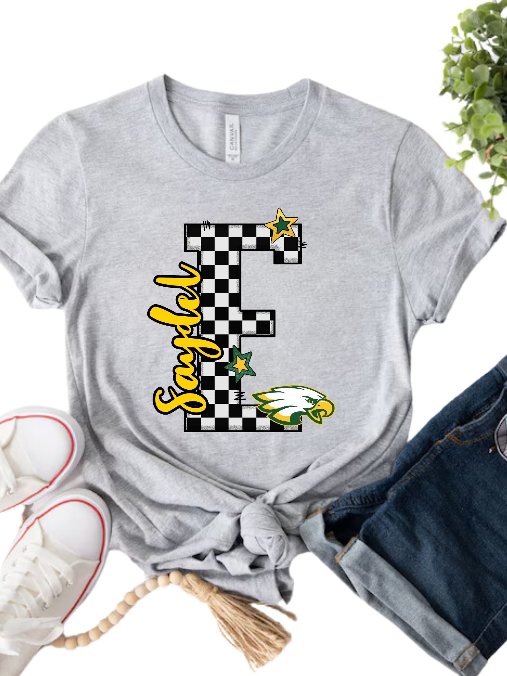 Saydel Eagles Preppy Varsity Letter Unisex Cotton Tee