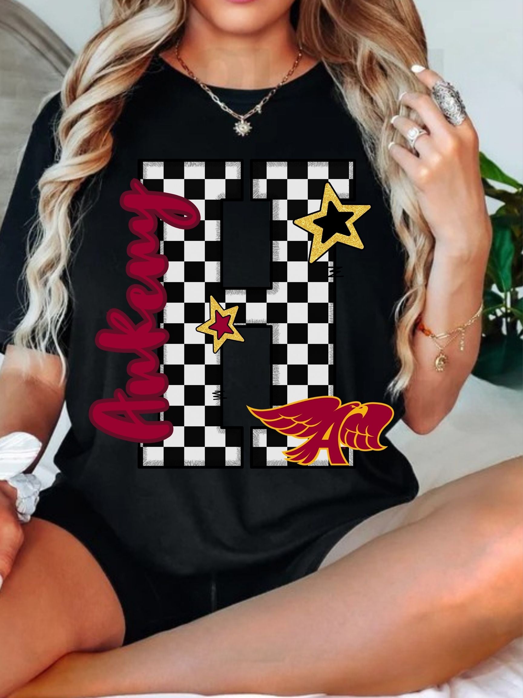 Ankeny Hawks Preppy Varsity Letter Unisex Cotton Tee