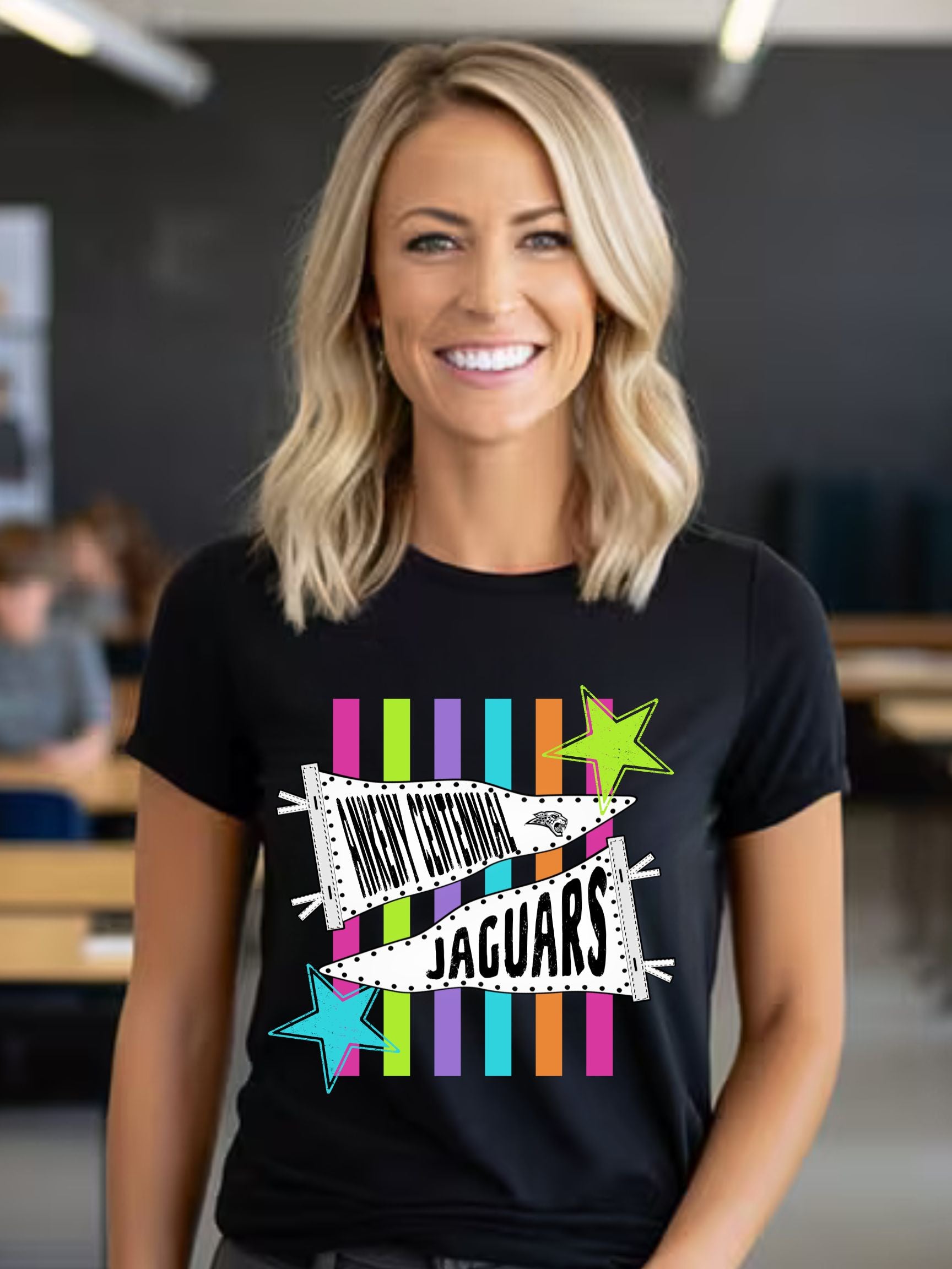 Ankeny Centennial Bright Neon School Spirit Unisex Cotton Tee