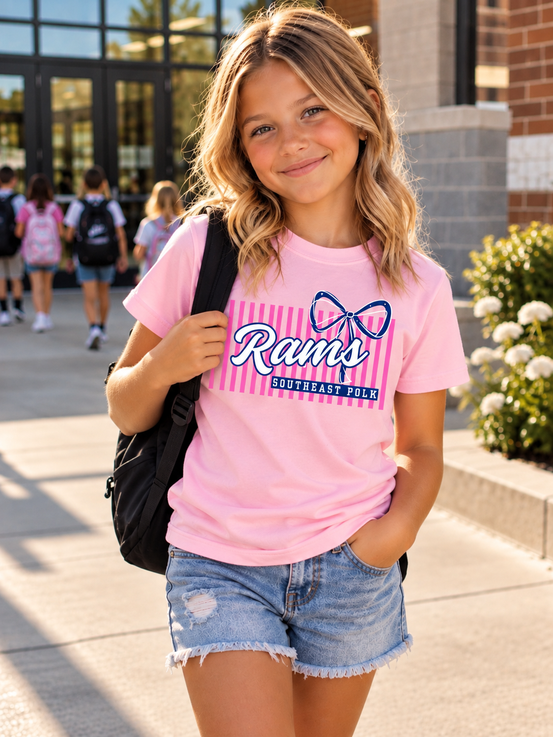 Southeast Polk Rams – Ram Sweetheart Pink Youth Tee